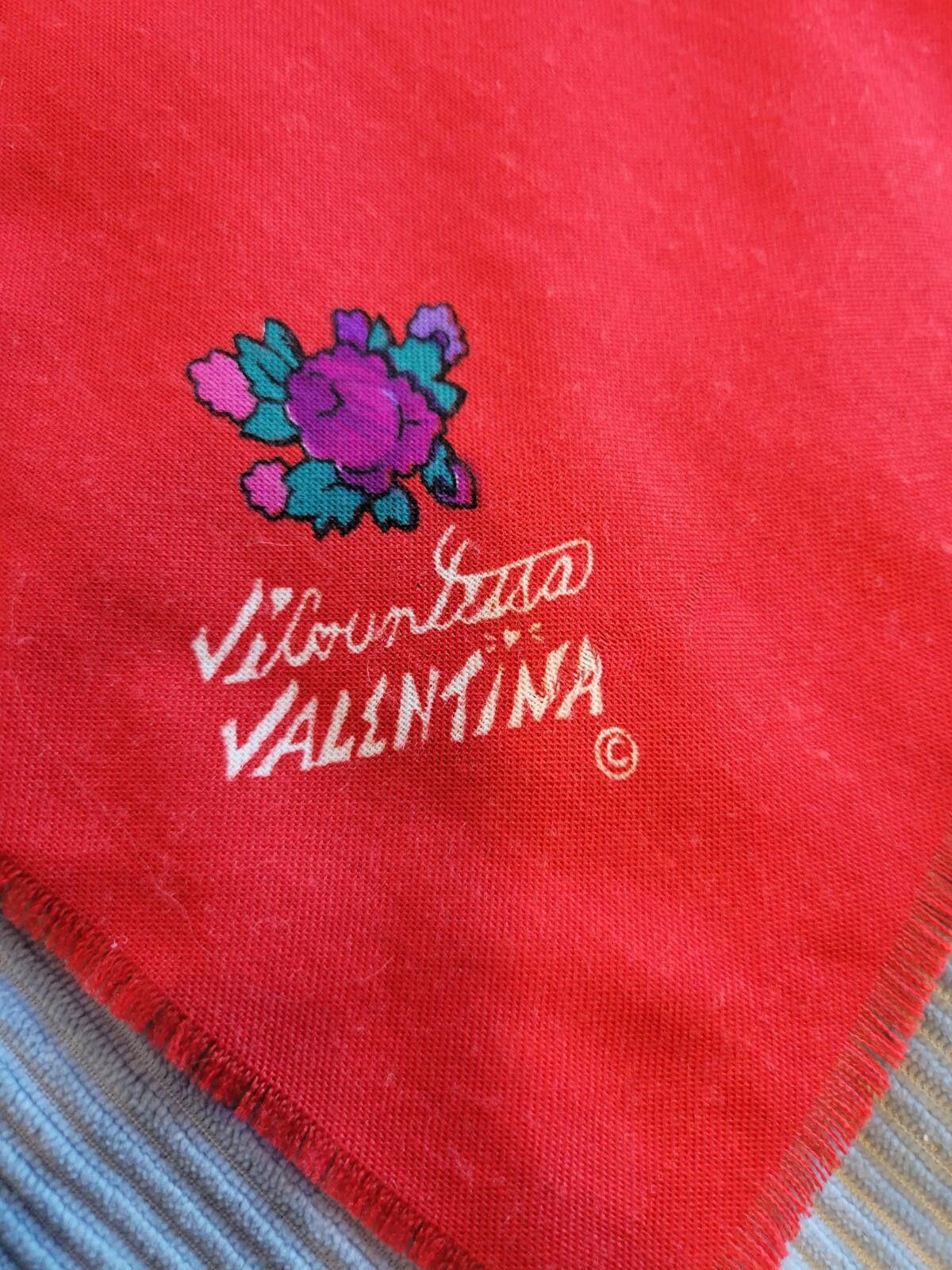 Other Vintage Red Floral Scarf by Mountessa Valentina Size ONE SIZE - 2 Thumbnail