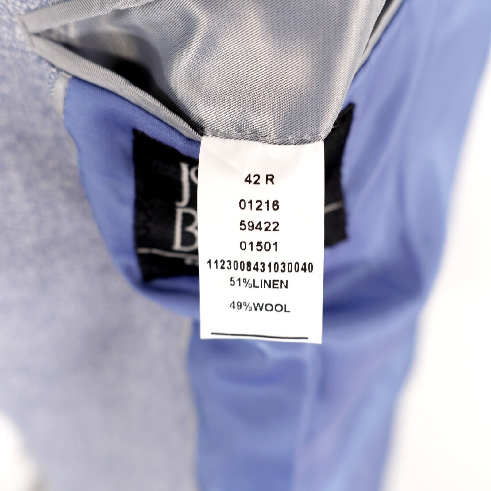 Jos. A. Bank Jos A Bank Linen Wool Blue Spec Tailored Fit 2 Button Blazer Size 40R - 11 Thumbnail
