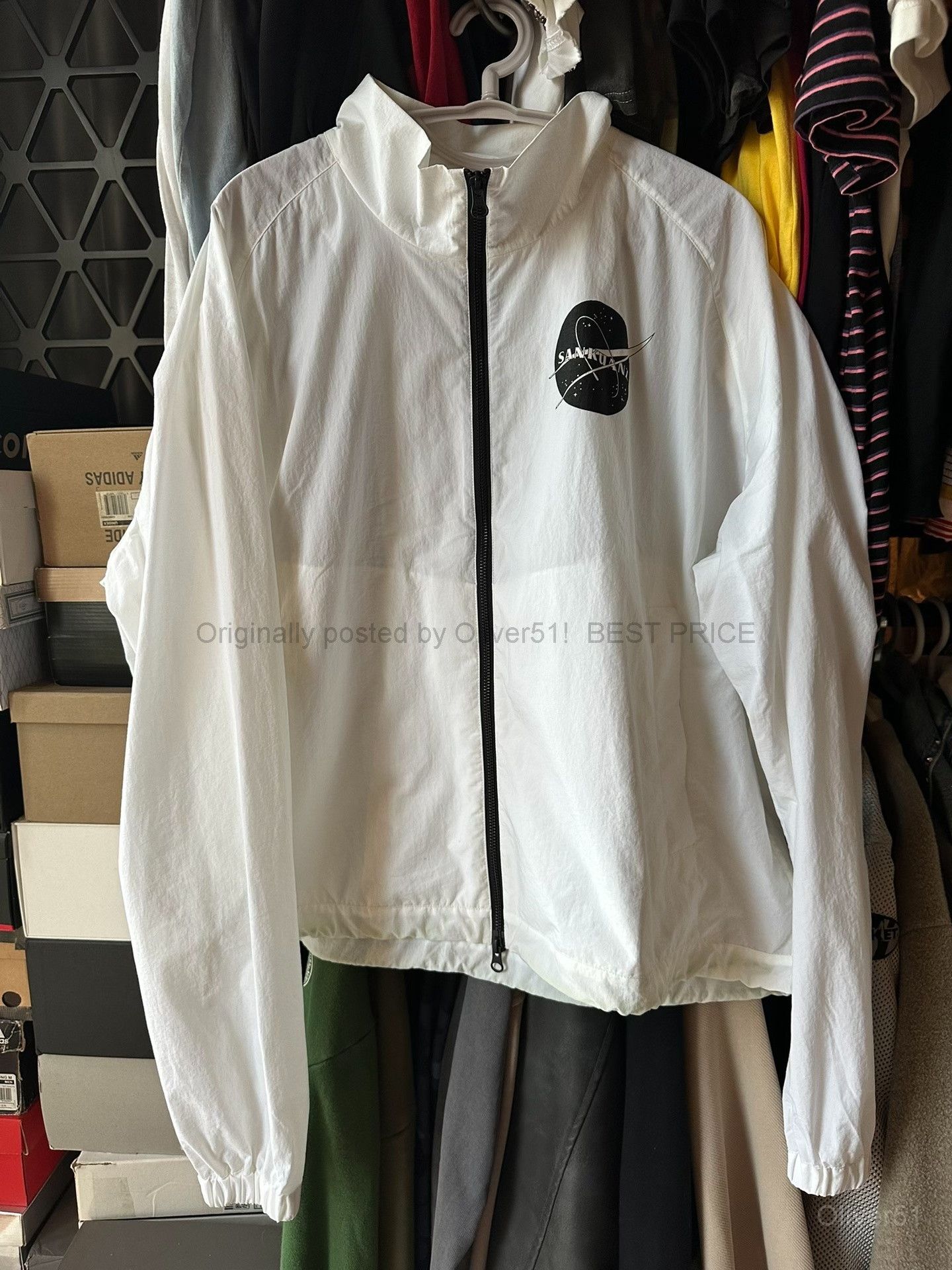 Sankuanz Nasa Coach Jacket Wind-Resistant Bfajijk369 in White, Men's (Size M) — image 3 of 6