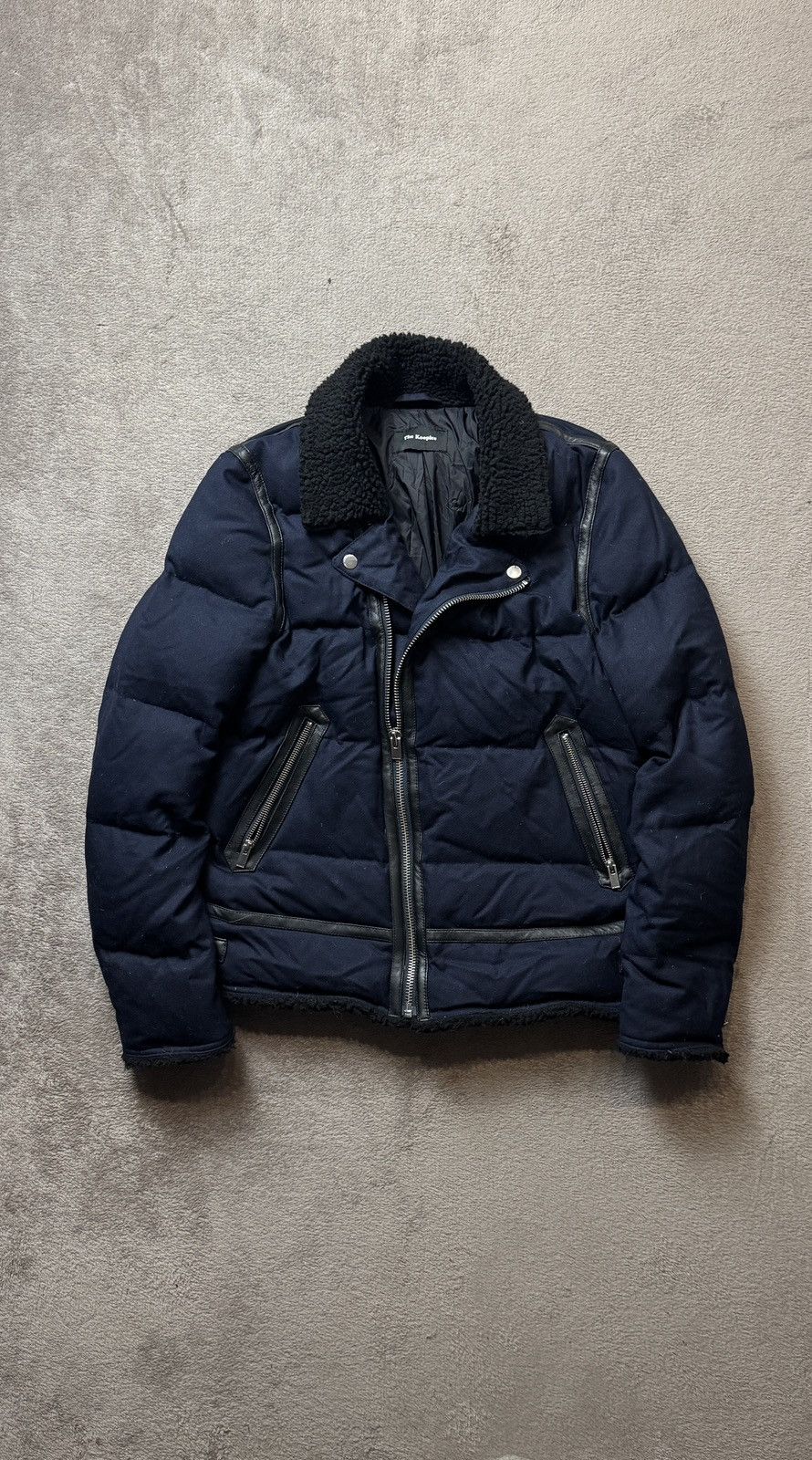 The Kooples Lambskin Asymmetric Biker Down Puffer Jacket helmut lang ysl Size US S / EU 44-46 / 1 - 1 Thumbnail