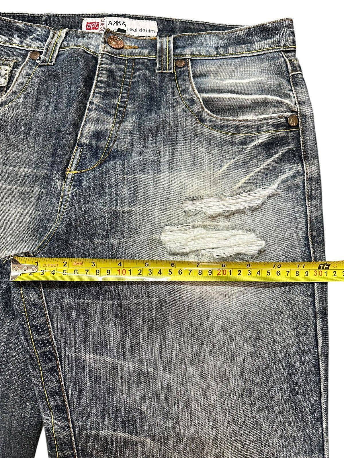 Hysteric Glamour Vintage Japanese Brand Faded Wash Distressed Wide Leg Jeans Size US 34 / EU 50 - 13 Thumbnail