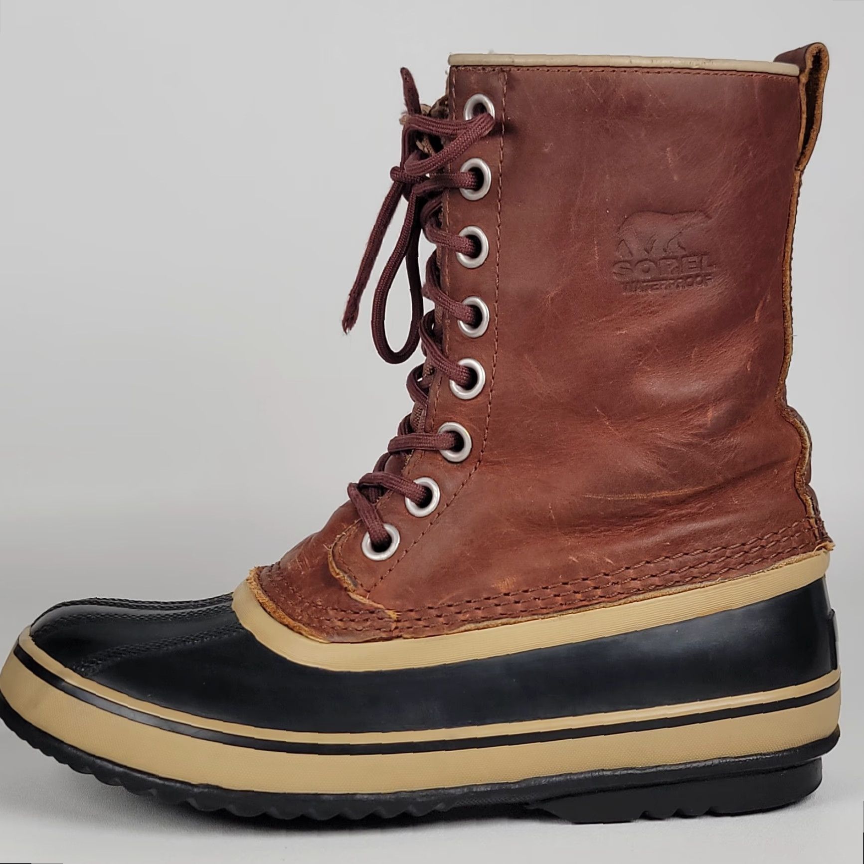 SOREL Sorel Snow Boots Women Brown Leather Size 8 M Adult Women's Boots Winter Fur Trim Lace Up Round Toe Casual Travel Activewear Size US 6 / IT 36 - 6 Thumbnail