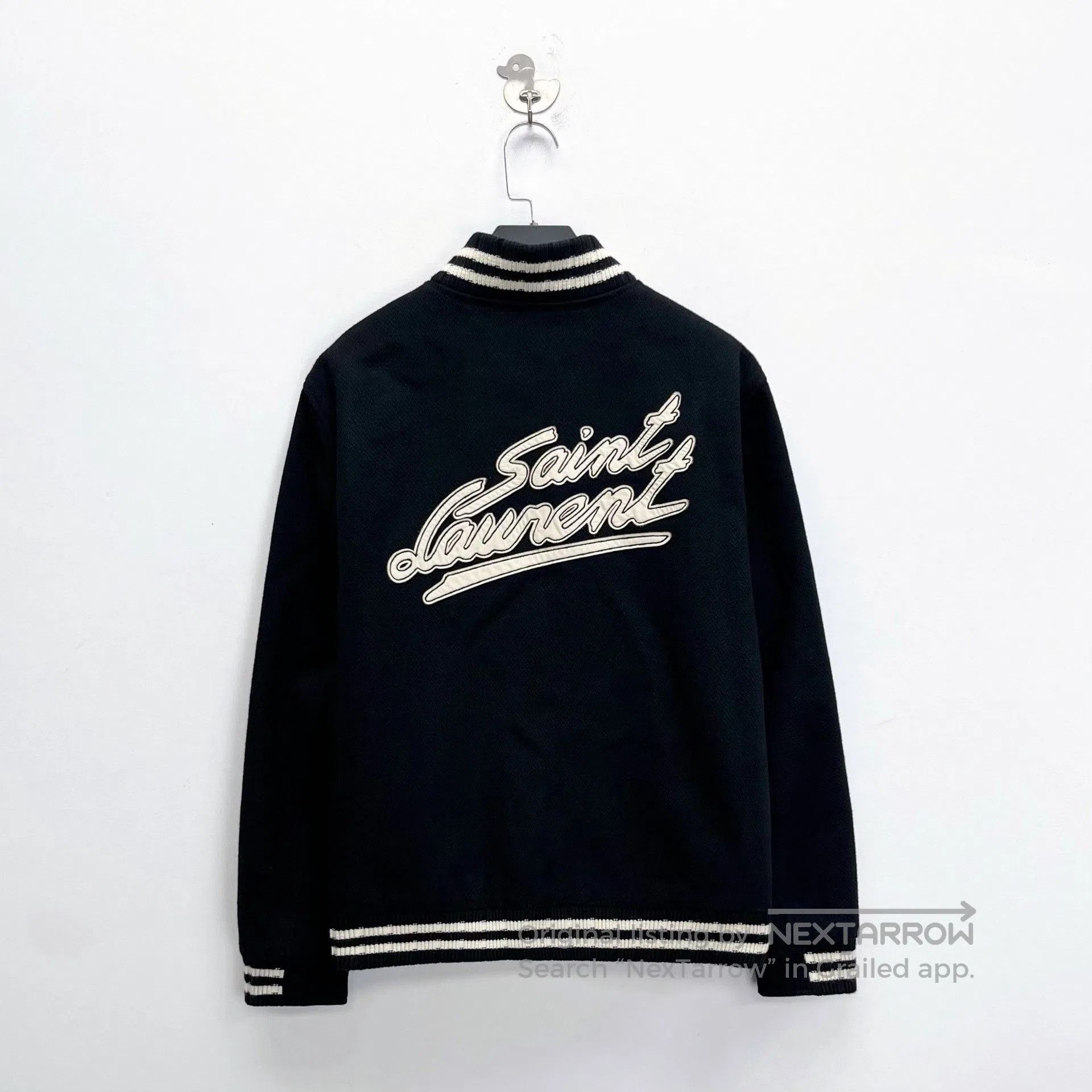 Saint Laurent Paris Saint Laurent Black White Striped Logo Jacket. Size US L / EU 52-54 / 3 - 1 Thumbnail