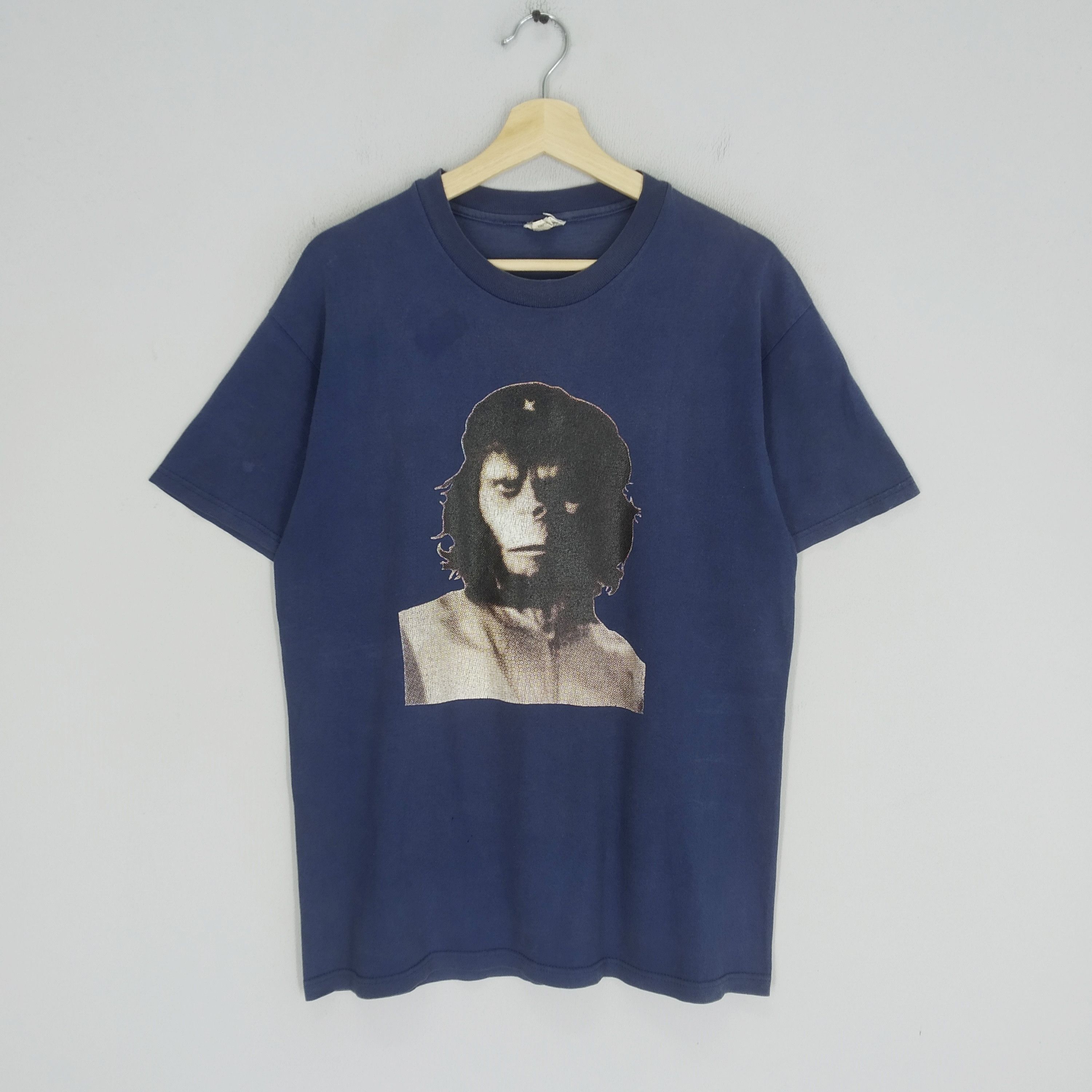 image of Movie x Ssur Vintage Ssur X Planet Of The Apes Big Print Promo T-Shirt in Faded Blue (Size Medium)