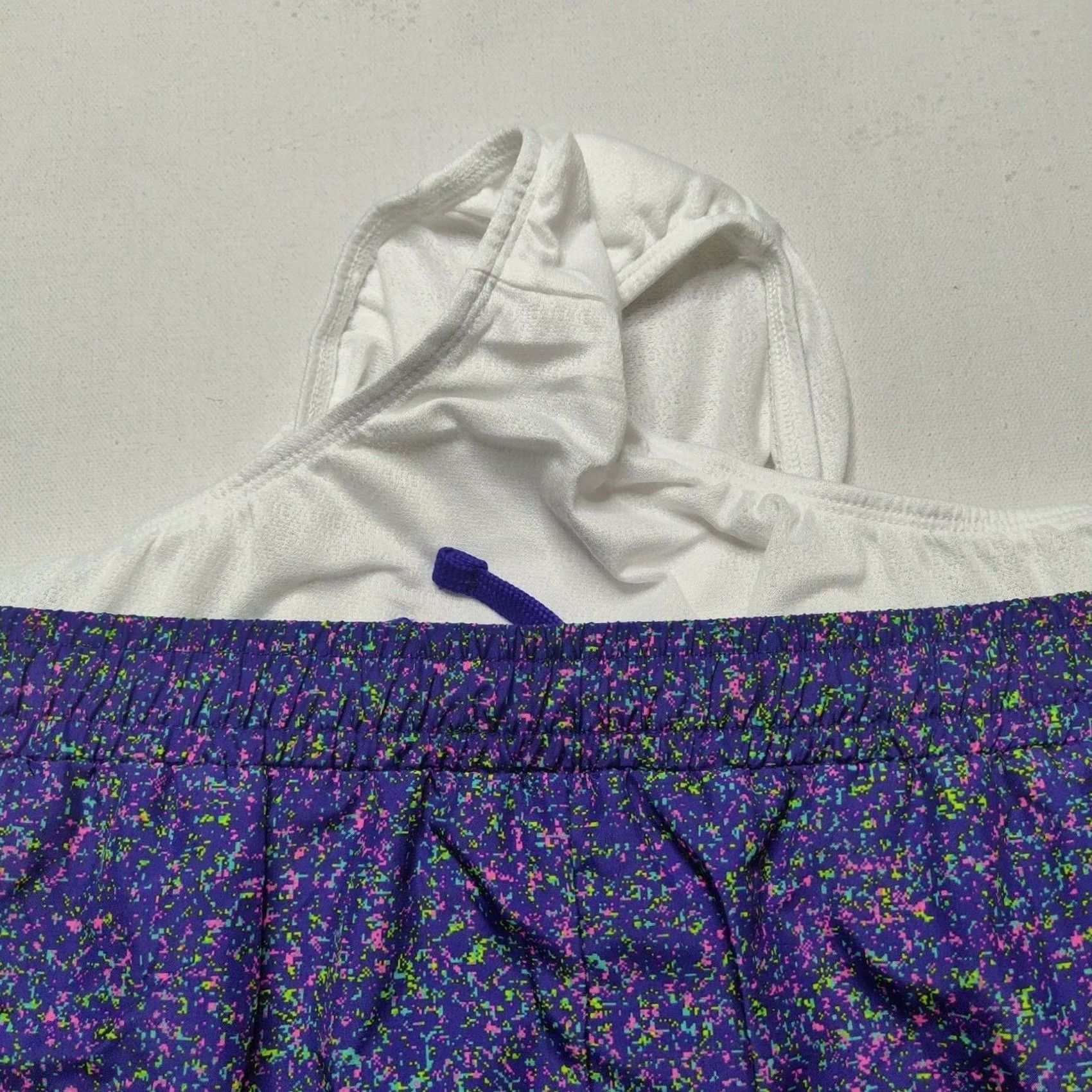 Vintage Xersion Juniors Plus Large Purple Texture Lined Quick-Dri Athletic Shorts NEW Size 36" / US 14 / IT 50 - 7 Thumbnail
