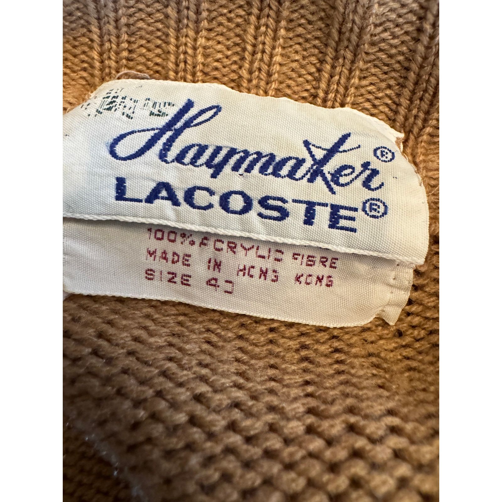 Lacoste Ladies Size 40 Haymaker Vintage Lacoste Beige Zip Up Jacket Size L / US 10 / IT 46 - 3 Thumbnail