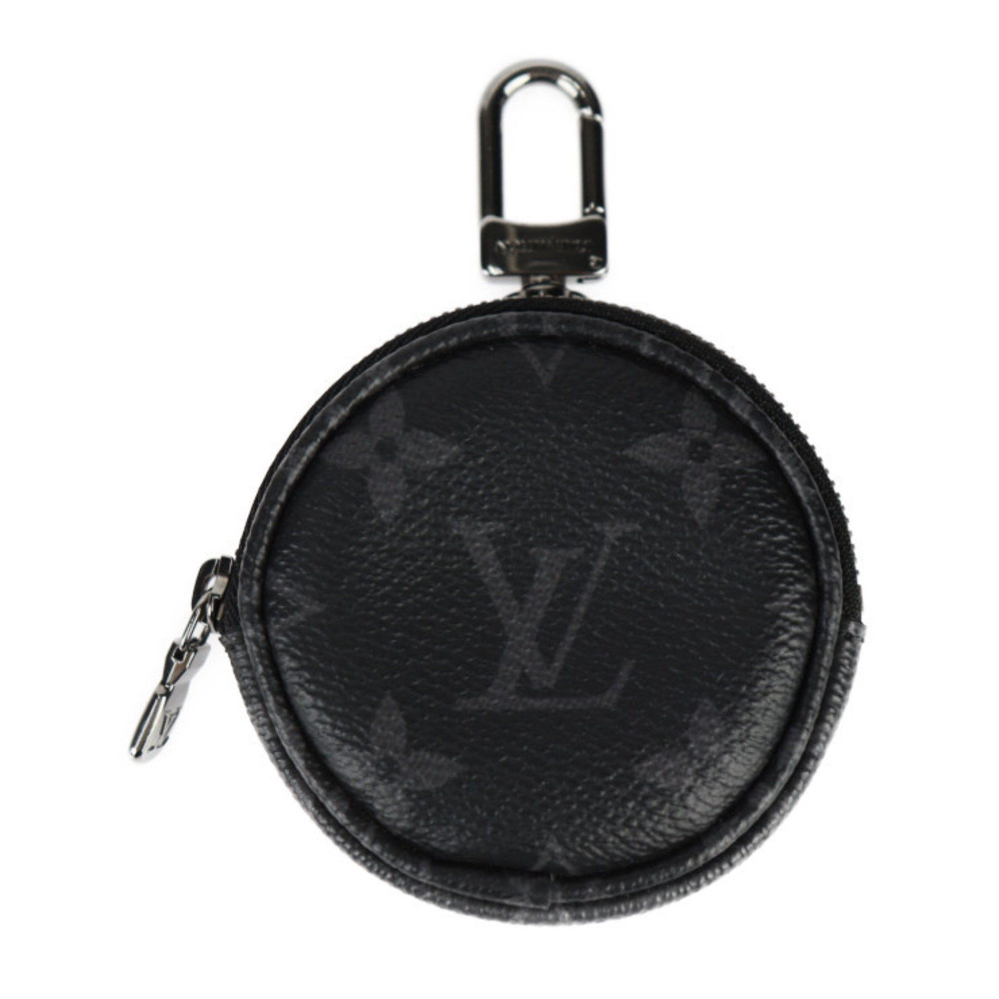 Louis Vuitton Louis Vuitton Porte Cle Round Monogram Eclipse Wallet/Coin Case M62796 Leather Black Grey Coin Purse Key Bag Charm Size ONE SIZE - 1 Thumbnail