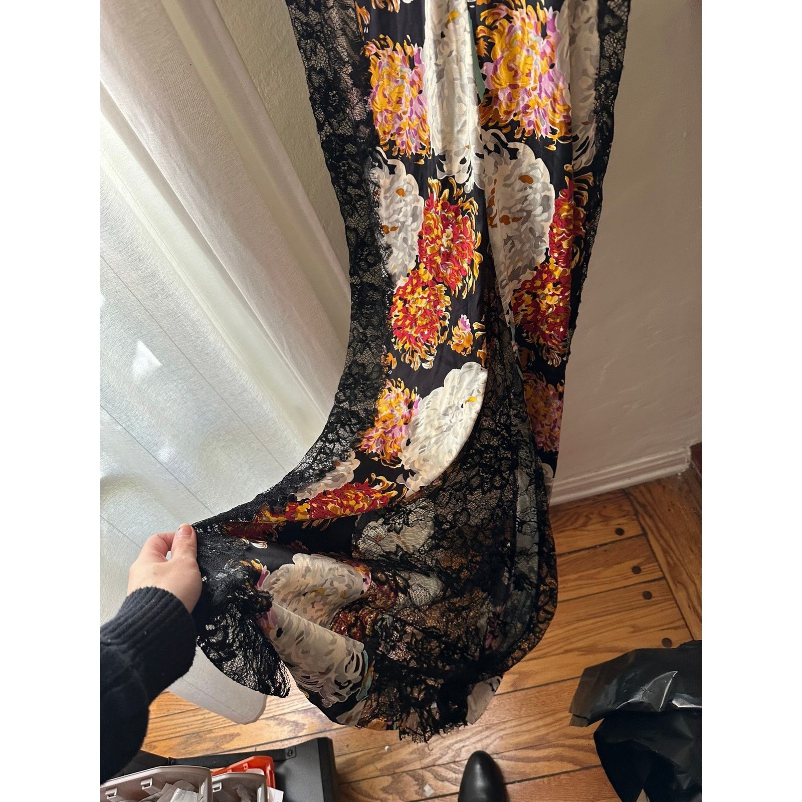 Dolce & Gabbana Dolce & Gabbana Floral Print Red and Gold Lace Gown Size M / US 6-8 / IT 42-44 - 7 Thumbnail