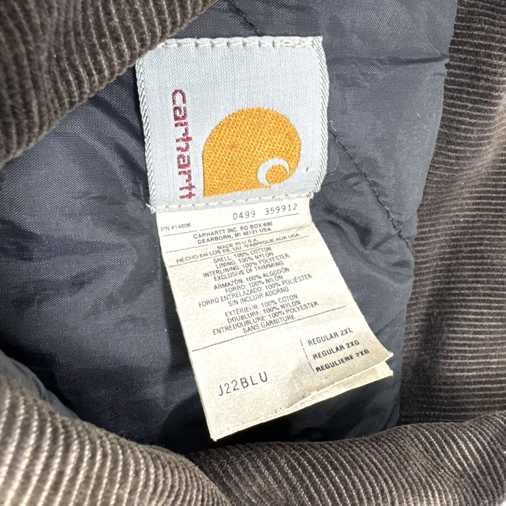 Carhartt VINTAGE Carhartt Jacket Mens 2XL Quilt Lined Canvas Blue USA Made J22 BLU RARE Size US XXL / EU 58 / 5 - 4 Thumbnail