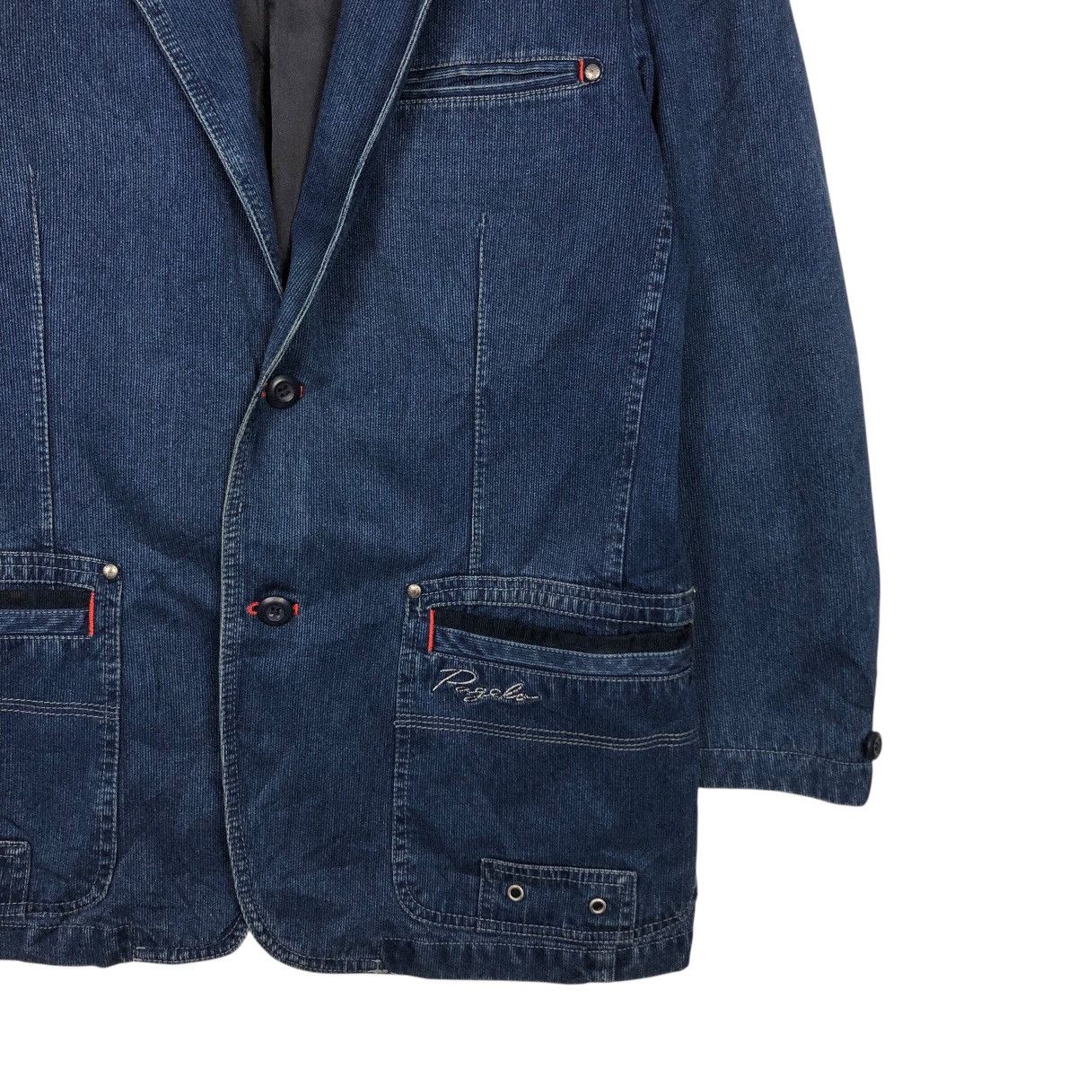 Vintage 📌Vintage Denim Jacket Indigo Worker Pagelo Issey Miyake Size US S / EU 44-46 / 1 - 6 Thumbnail