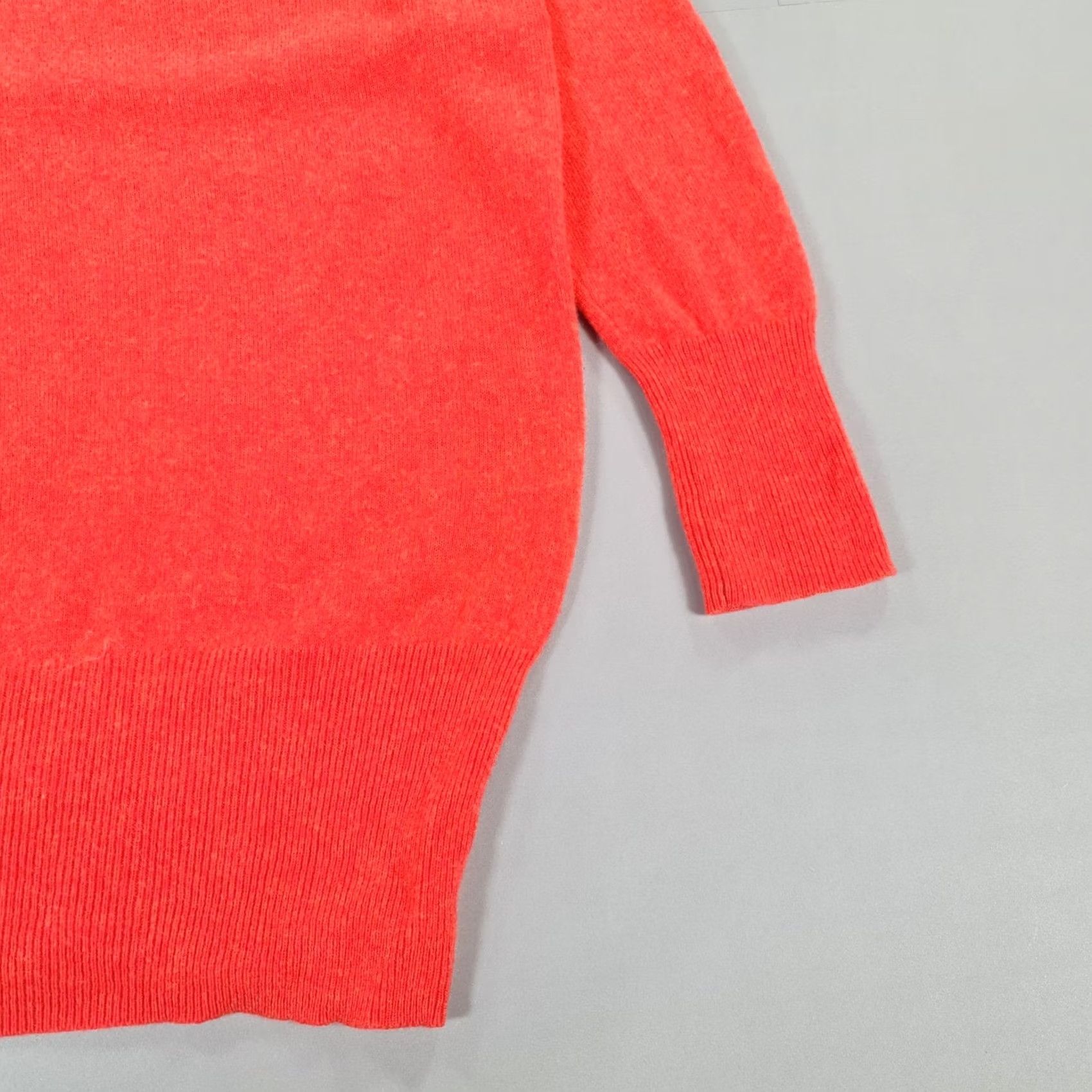Vintage John Lewis Womens Jumper Coral Red 14 UK Cashmere V Neck Knit Pullover Size XL / US 12-14 / IT 48-50 - 4 Thumbnail