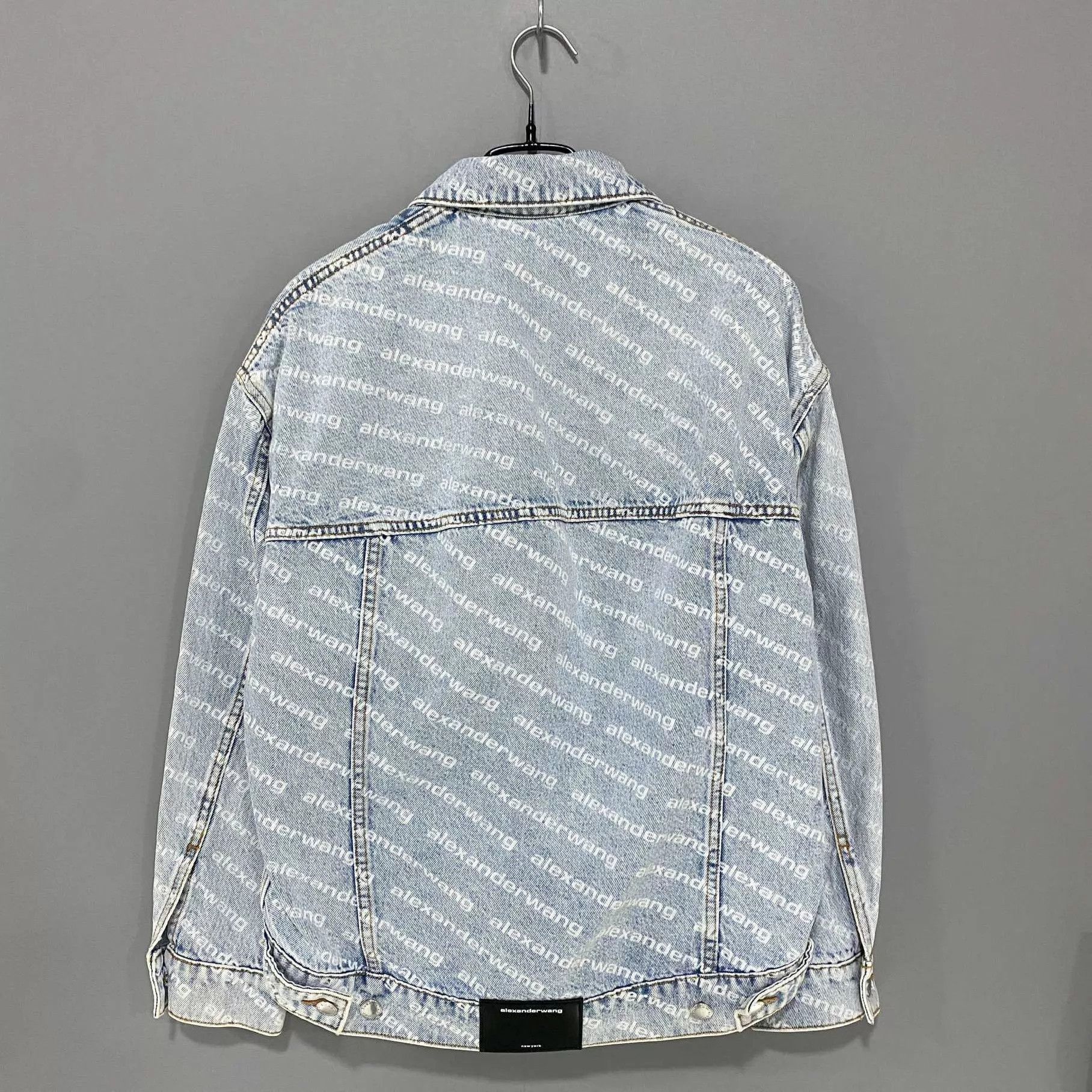 Alexander Wang Alexander Wang Light Blue Full Print XS Washed Denim Jacket Size US XS / EU 42 / 0 - 3 Thumbnail