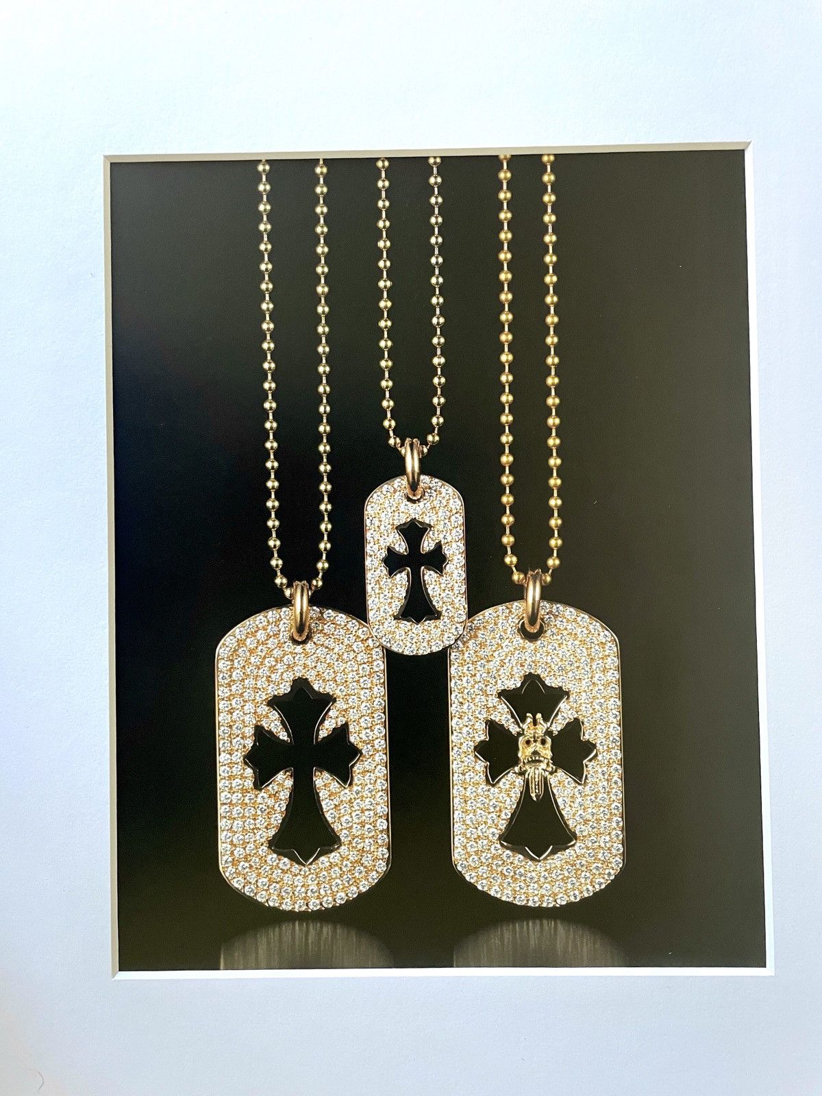 Chrome Hearts Chrome Hearts 11x14 gold dog tags Matted Frame cutout poster Size ONE SIZE - 2 Thumbnail