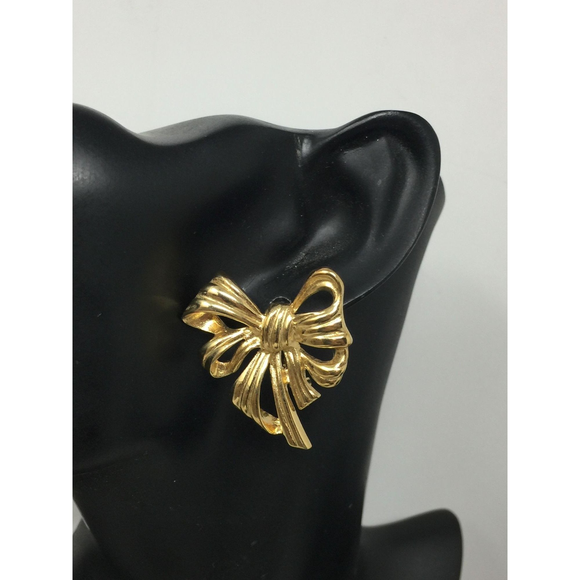 Givenchy Vintage Signed Givenchy Gold Plated Bow Earrings Size ONE SIZE - 3 Thumbnail