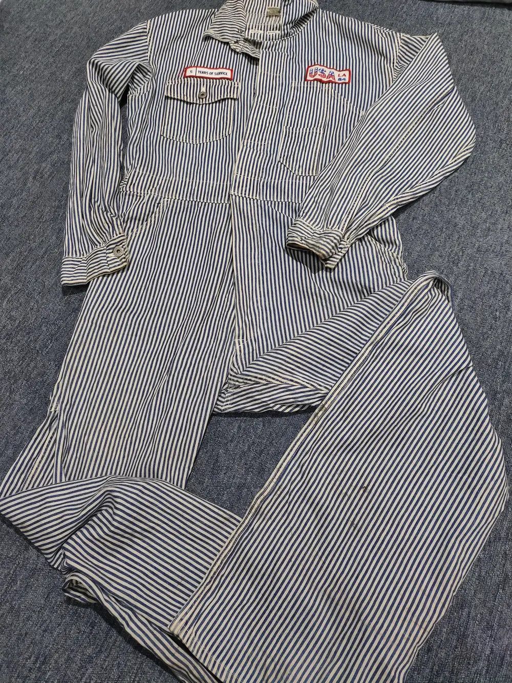 Vintage Vintage USA Olympic 84 hickory overall Size US 35 - 5 Thumbnail