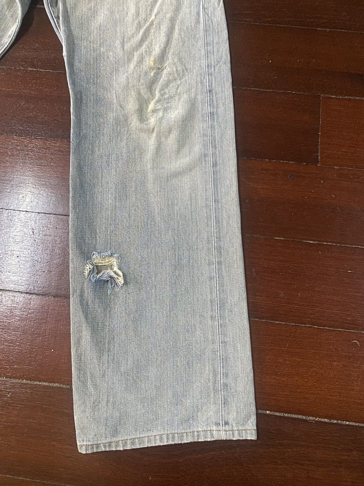 Edwin VINTAGE EDWIN 505 SELVEDGE DISTRESSED DENIM JEANS mud wash Size US 33 - 5 Thumbnail