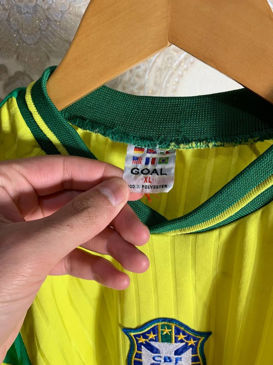 Vintage VERY RARE BRAZIL RONALDO RETRO SOCCER JERSEY BLOKE Y2K 90s Size US XL / EU 56 / 4 - 5 Thumbnail