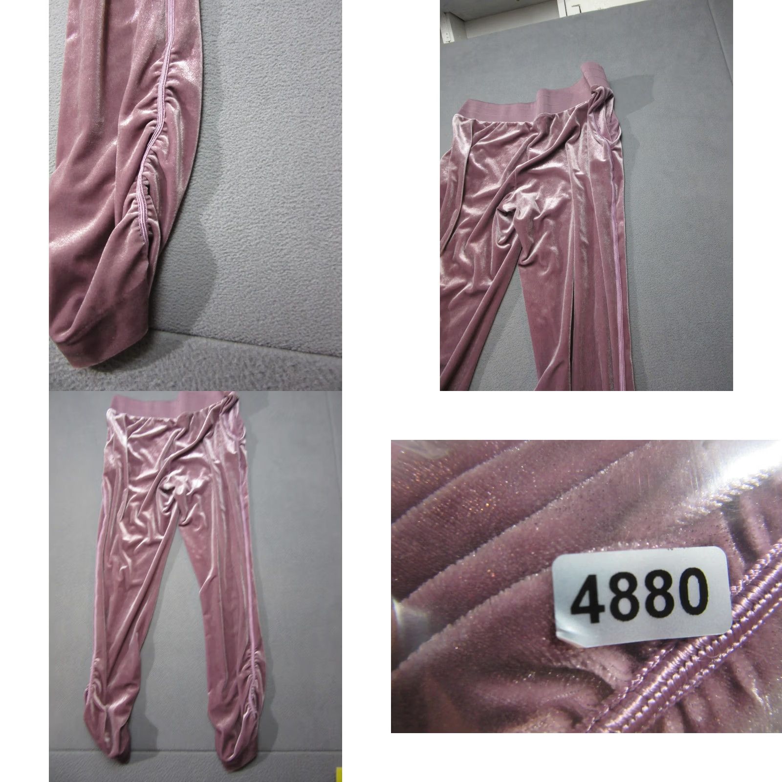 Juicy Couture Juicy Couture Pants Womens Large Pink Lilac Snow Stretch Velour Ruched Mid Rise Size 36" / US 14 / IT 50 - 9 Thumbnail