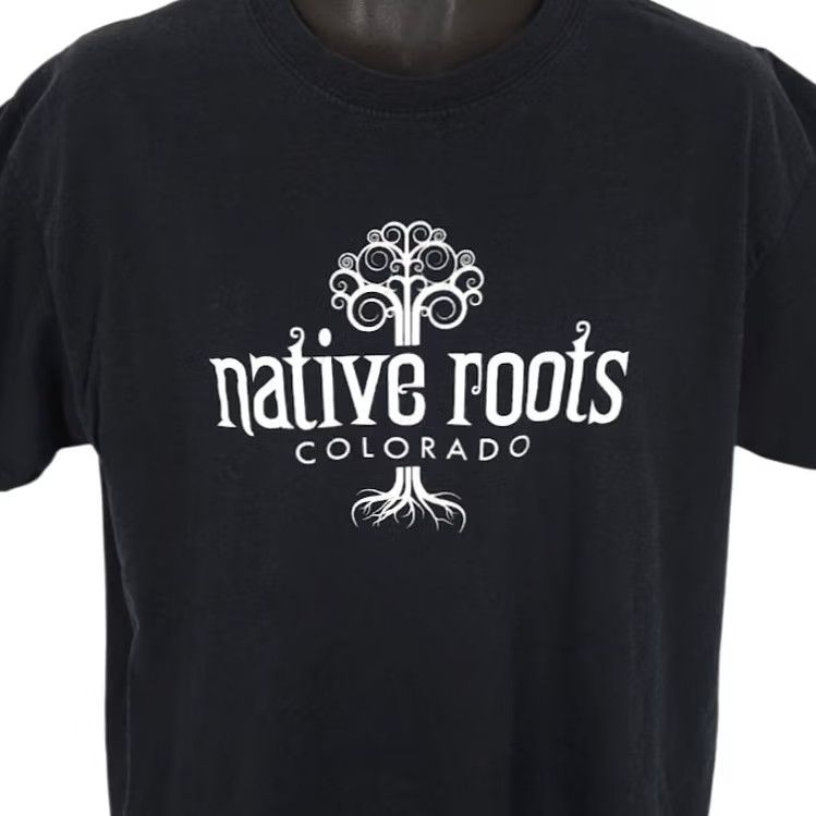 Gildan Native Roots Colorado T Shirt Mens Size Large Black Cannabis Know Your Roots Size US L / EU 52-54 / 3 - 2 Thumbnail