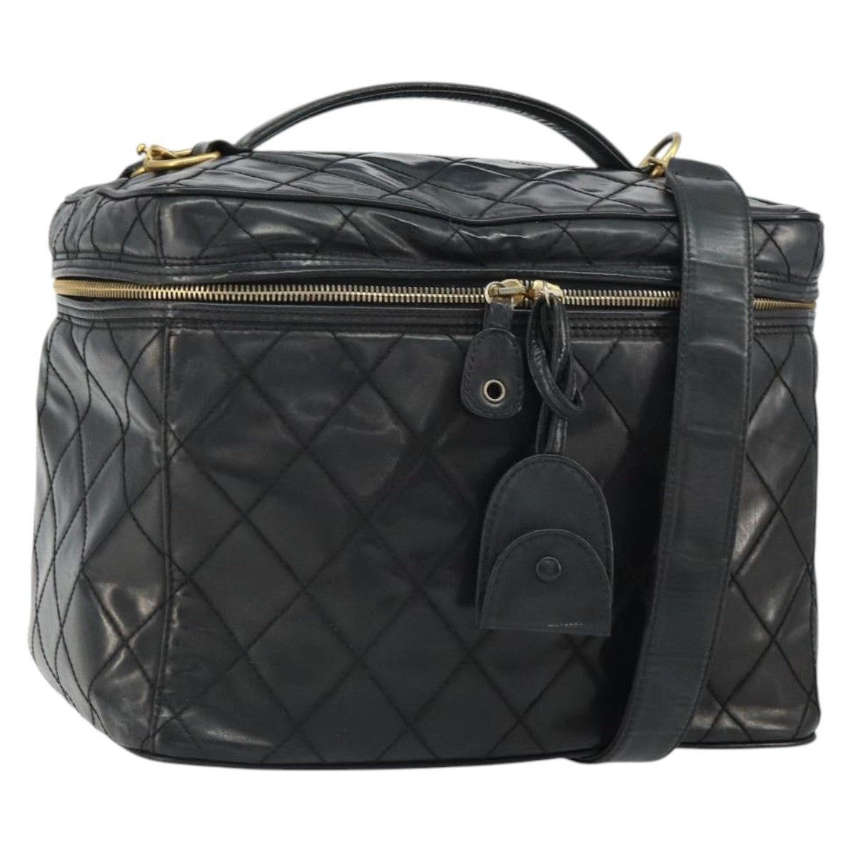 Chanel Chanel Vanity Handbag Patent Leather Black CC Size ONE SIZE - 1 Thumbnail