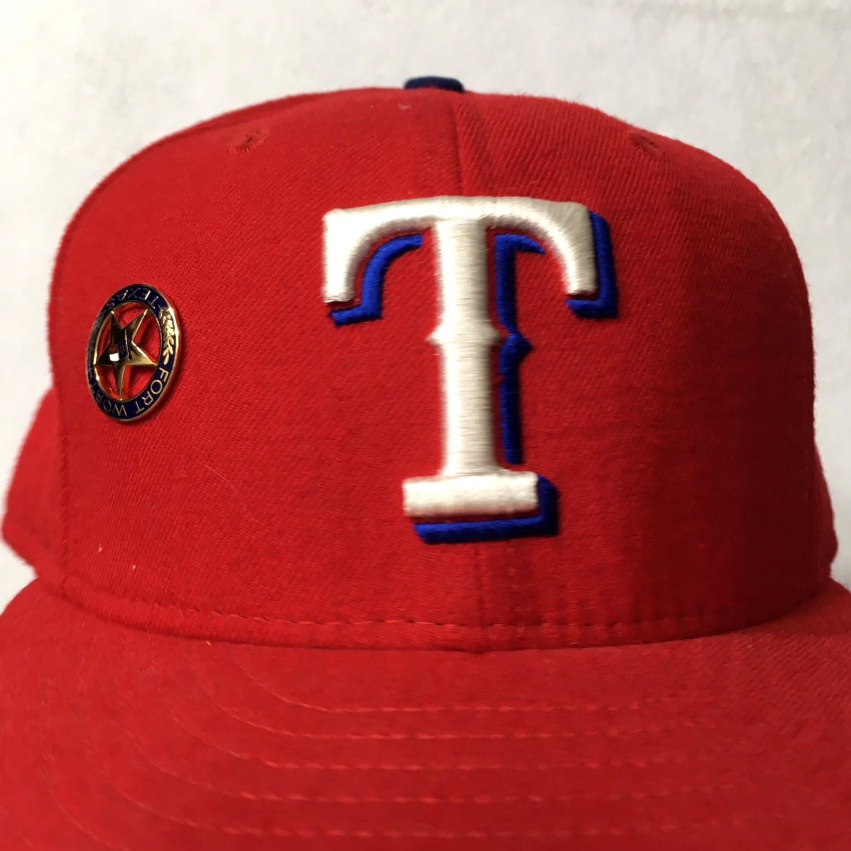 Vintage RANGERS AUTHENTIC RED CAP HAT 7 1/2 MLB Size ONE SIZE - 2 Thumbnail