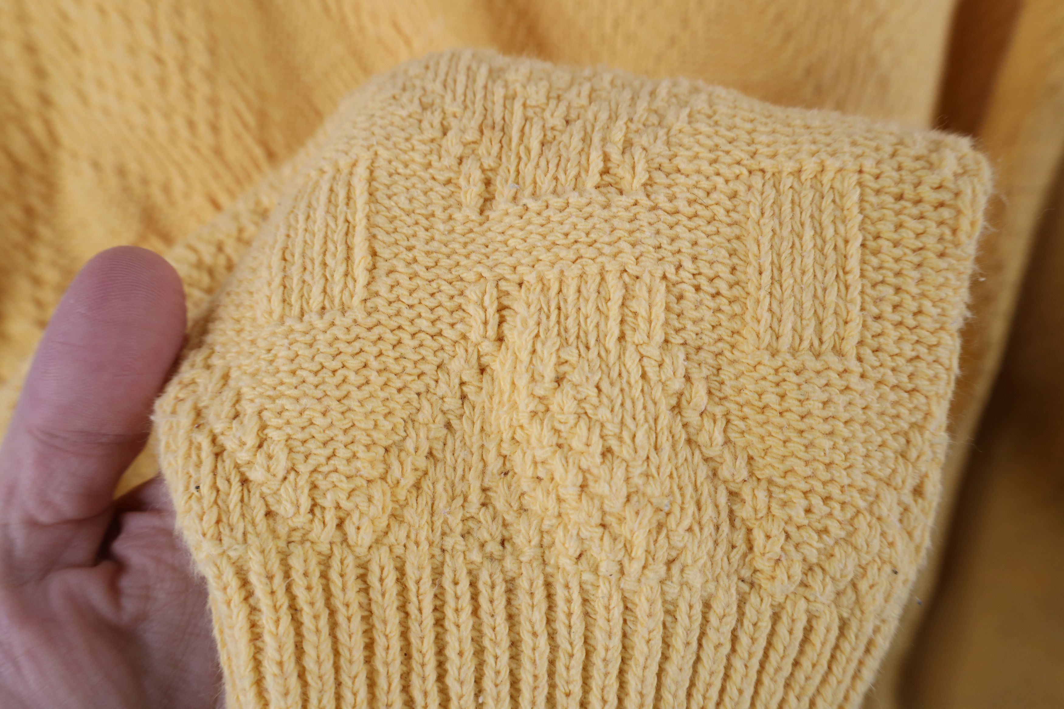 Vintage Vintage 90s Streetwear Knit Crewneck Sweater Yellow USA Size US XL / EU 56 / 4 - 5 Thumbnail