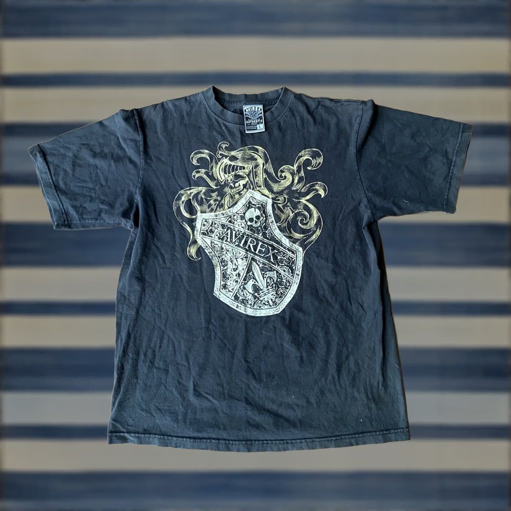 Avirex VINTAGE Avirex Skull Cyber T-Shirt Mens Large Black Cotton Short Sleeve Crew Neck Grunge Skulls Y2K Size US L / EU 52-54 / 3 - 1 Thumbnail