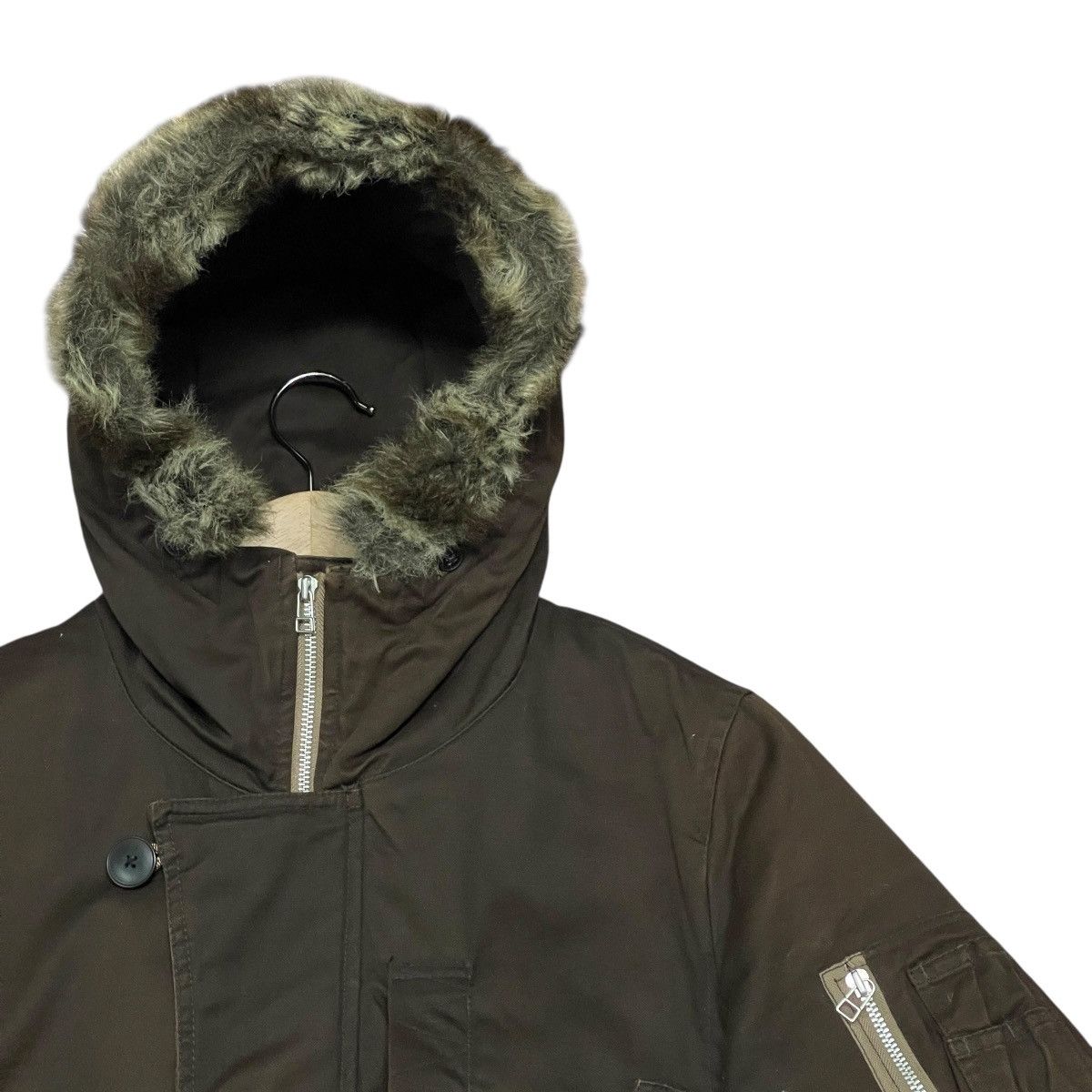 Le Grande Bleu (L.G.B.) Vintage 90s Takeo Kikuchi Army Flight Military Bomber Jacket Size US L / EU 52-54 / 3 - 2 Thumbnail
