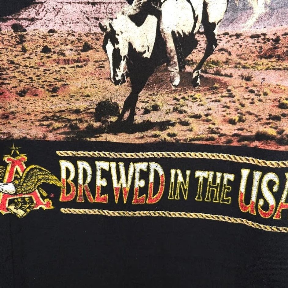 Vintage Busch Beer T Shirt Mens Size Small Black Cowboy Rodeo Anheuser Busch Breweriana Christmas Gift Retro Horse - Mens Shirts Size US S / EU 44-46 / 1 - 6 Thumbnail