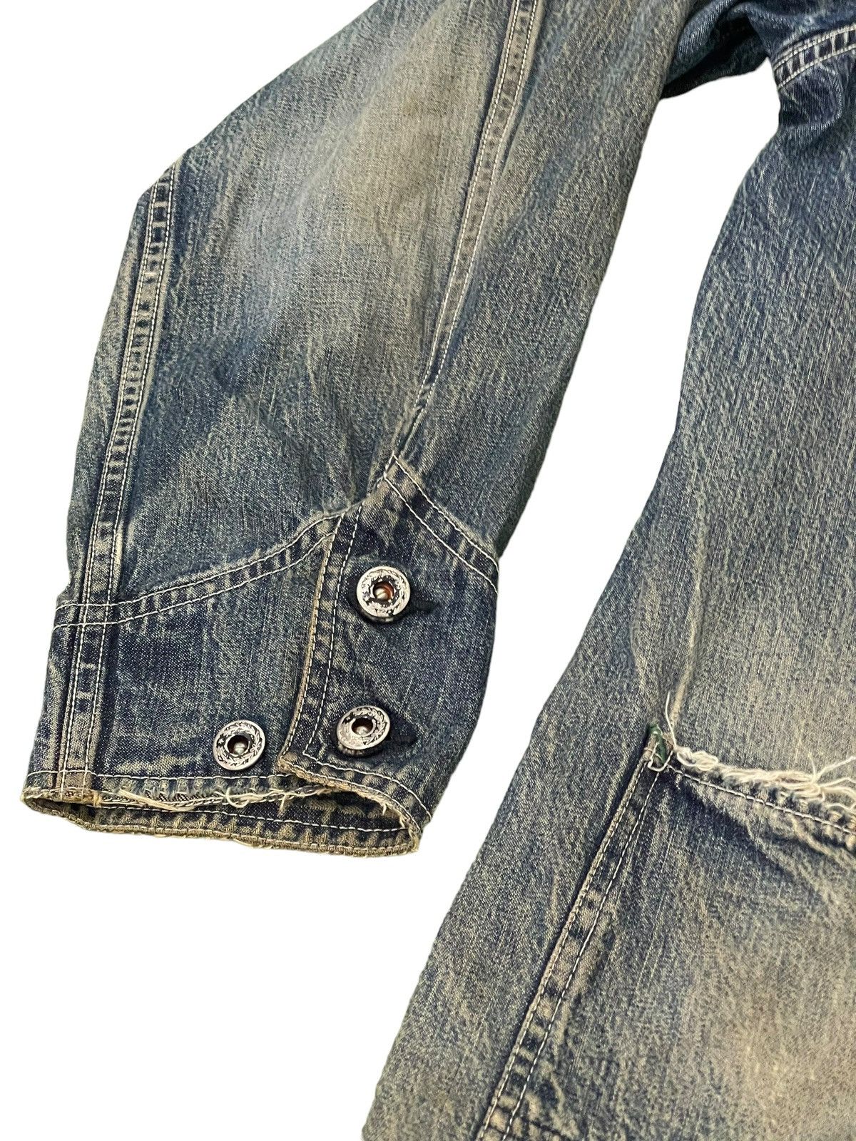 Sugar Cane Damaged Faded Sugar Canes Chore Jacket Distress Denim 5🟩8 Size US L / EU 52-54 / 3 - 9 Thumbnail