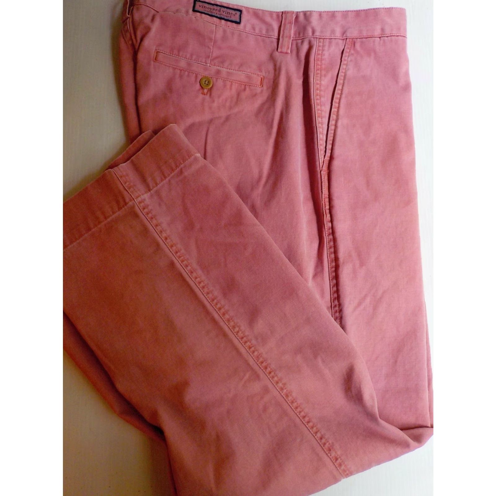 Vineyard Vines VINEYARD VINES Island Pant Chino 100% Cotton Pink 35x29 Mens Flat Front Pant Regular Women? (No) Size US 35 - 2 Thumbnail