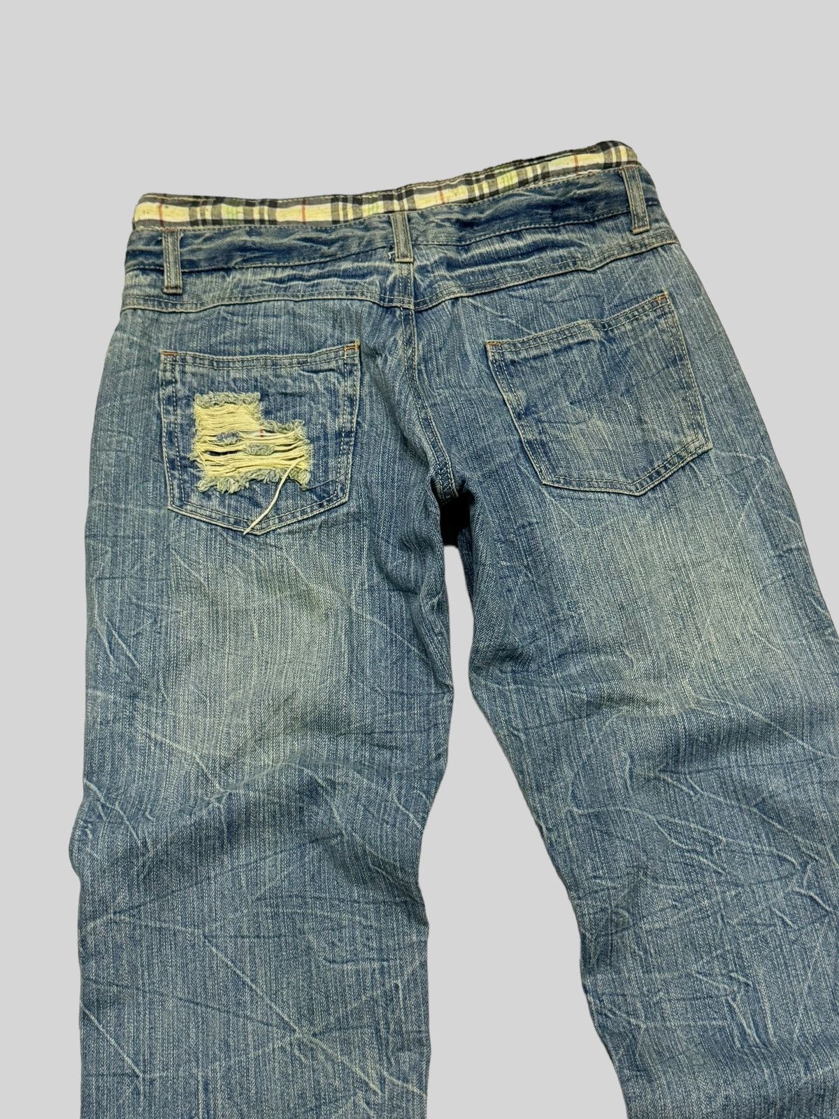 Hysteric Glamour × Japanese Brand Distressed Plaid Distressed Junya Watanabe Denim Jeans Size US 29 - 10 Thumbnail
