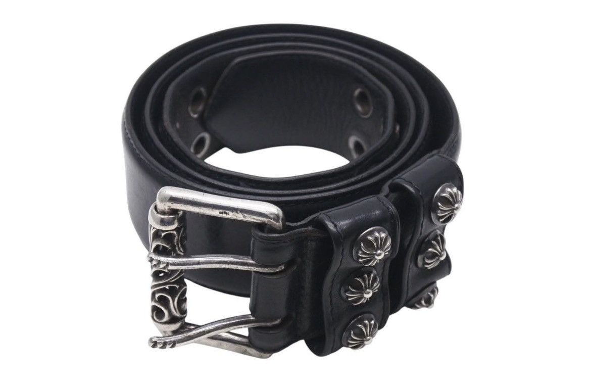 Chrome Hearts Chrome Hearts Double pin roller belt Leather Belt Silver Size ONE SIZE - 1 Thumbnail