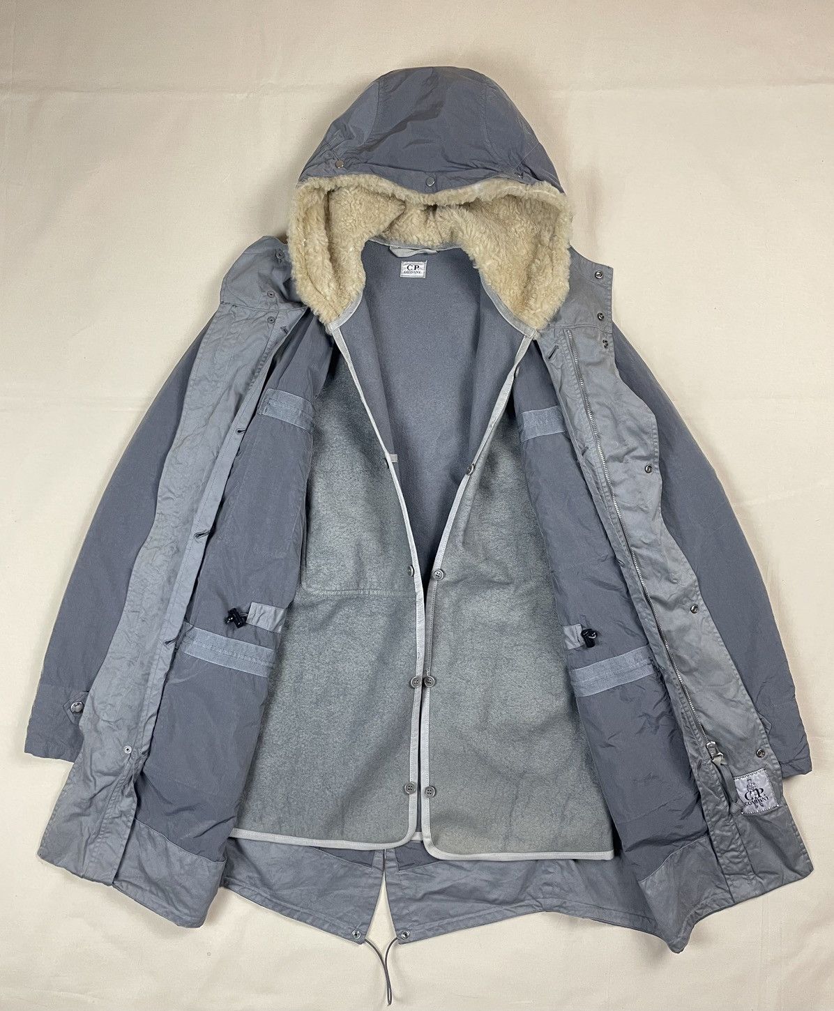 C.P. Company AW2006 Nylon Parka Shearling Hood Cargo Jacket Wool Vintage Size US M / EU 48-50 / 2 - 12 Thumbnail