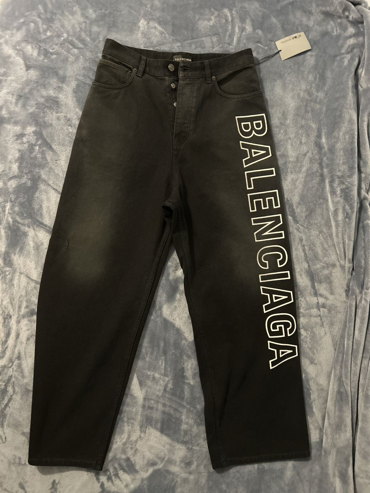 Balenciaga Balenciaga Embroidered Logo Denim Size US 31 - 1 Thumbnail