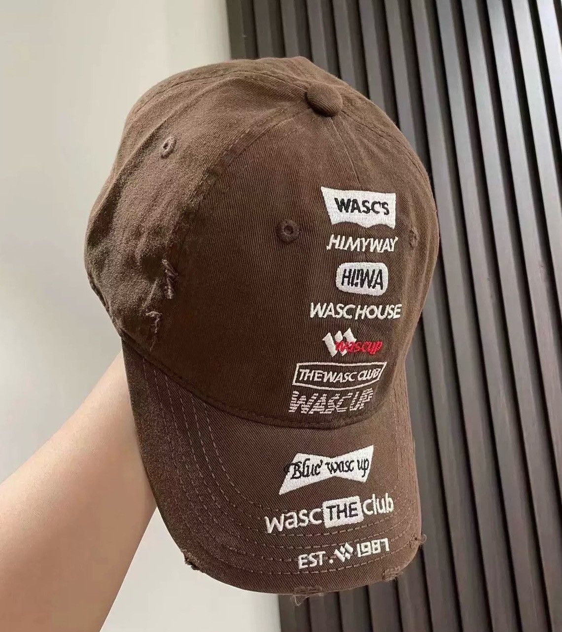Japanese Brand Retro punk y2k embroidered distressed raw ball cap hat Size ONE SIZE - 4 Thumbnail