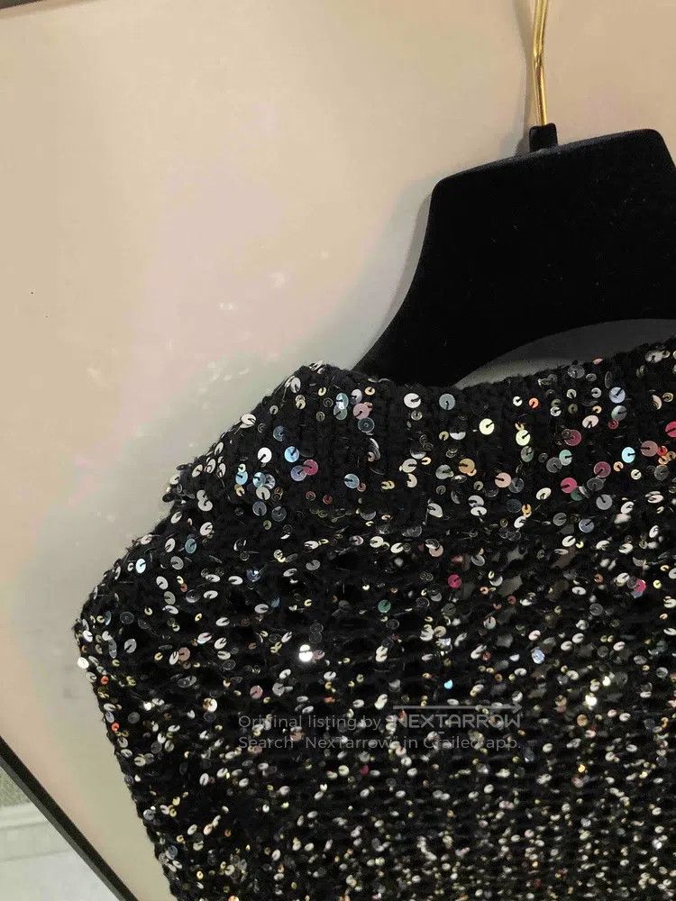 Chanel Chanel Black sequined lapel cardigan jacket Size XS / US 0-2 / IT 36-38 - 4 Thumbnail