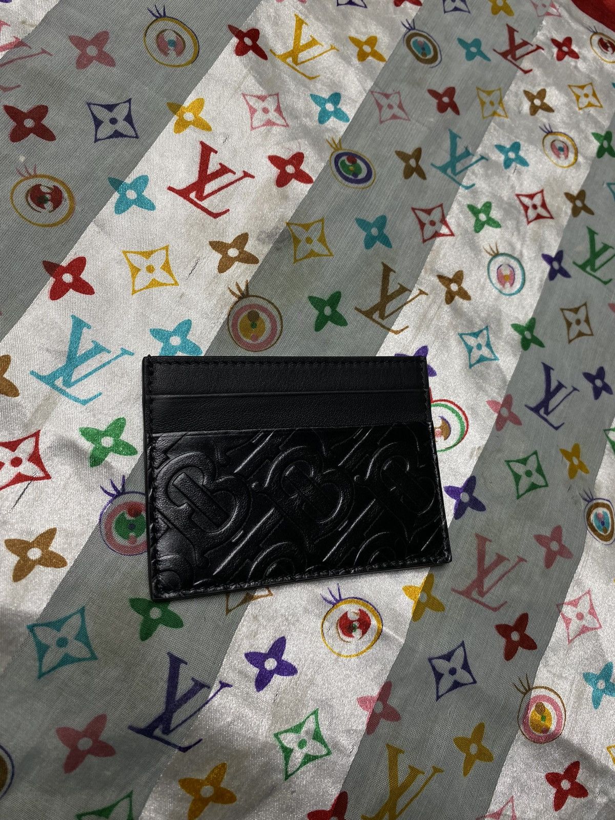 Burberry Black Monogram Leather Men’s Card Holder Wallet New