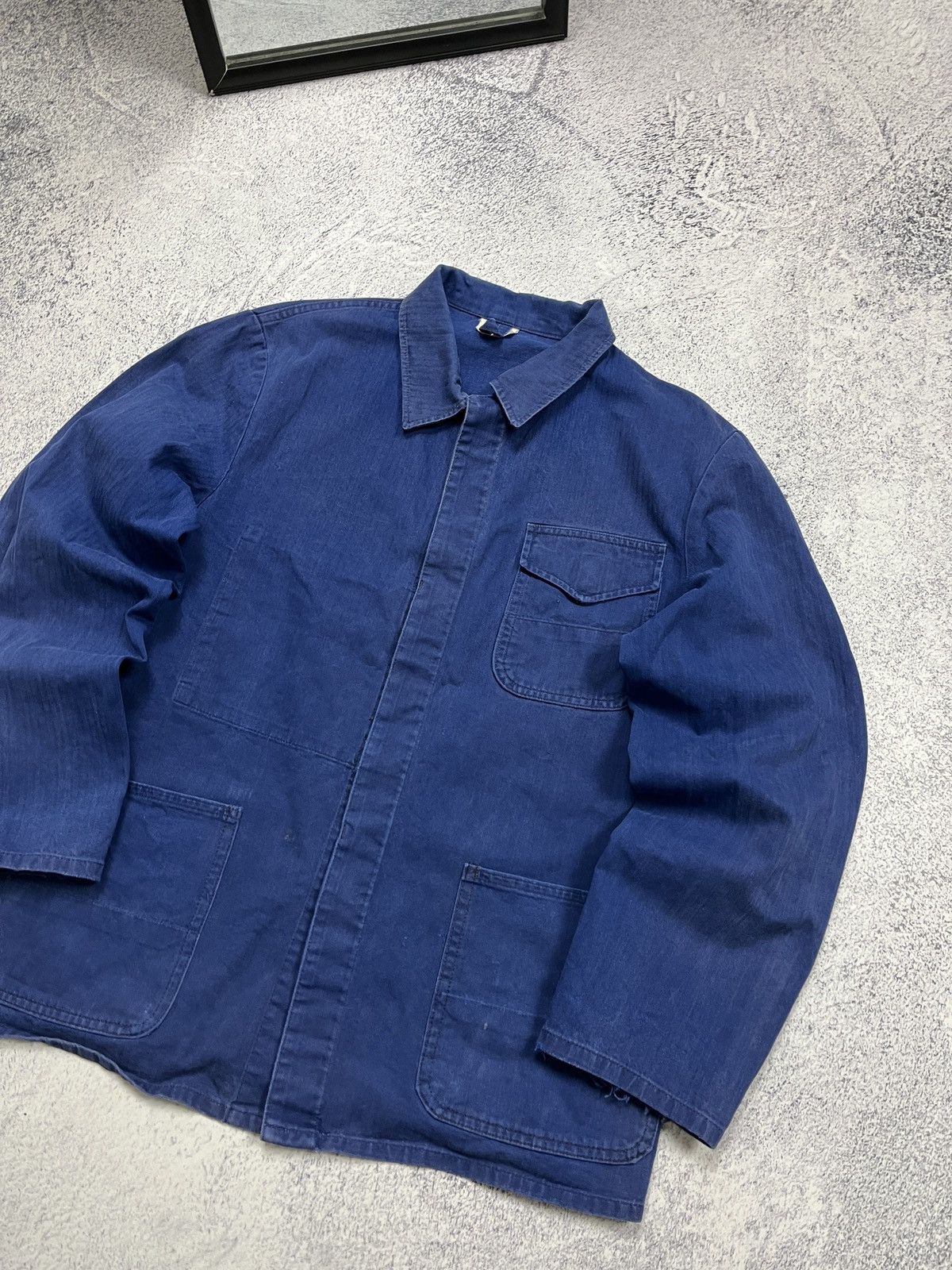 Le Laboureur French Workwear German Work Jacket Sanfor Blue Chore Coat Size US M / EU 48-50 / 2 - 6 Thumbnail