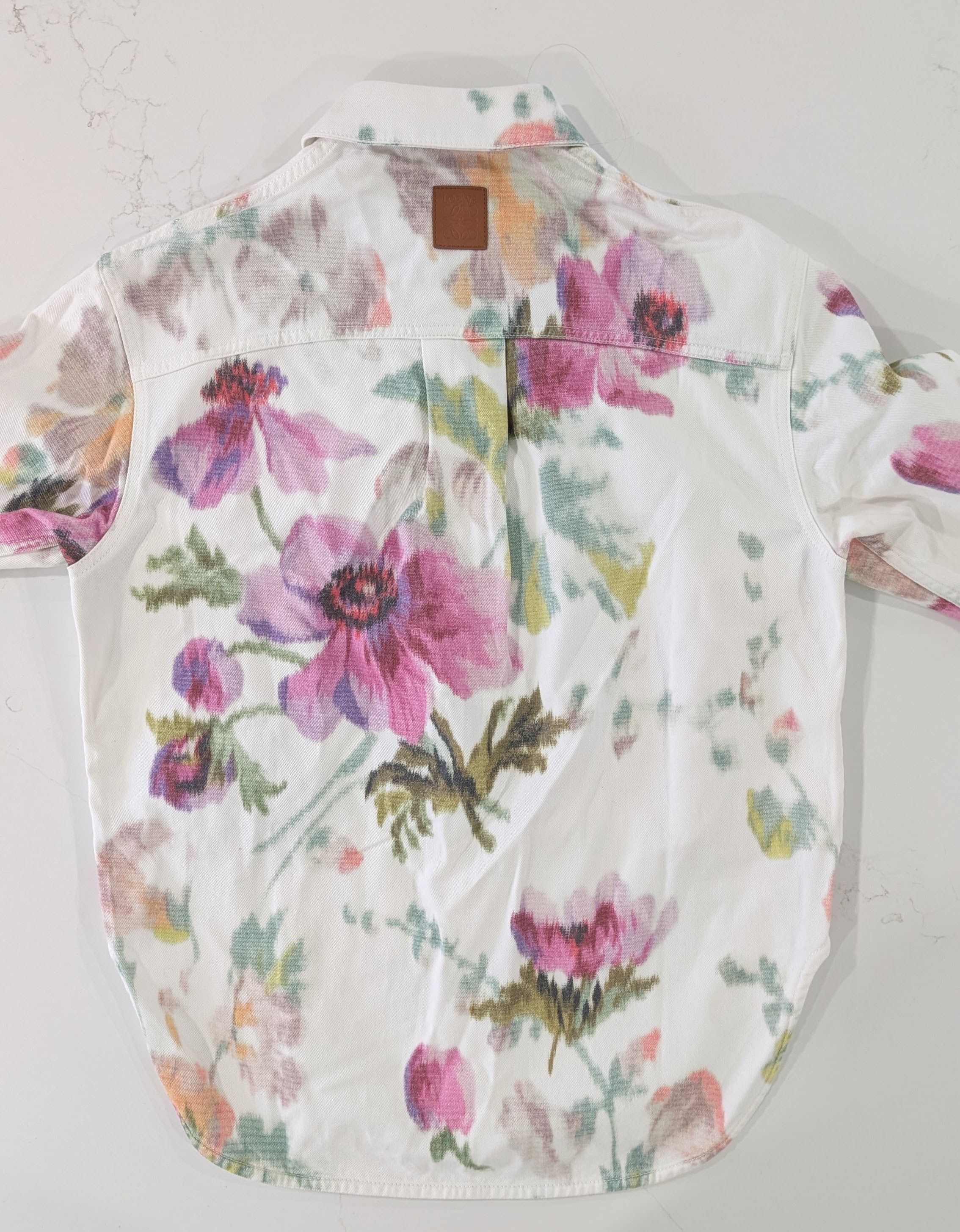 Loewe Loewe Floral Denim Overshirt Jacket White Multicolor IT 38 L Size L / US 10 / IT 46 - 2 Thumbnail