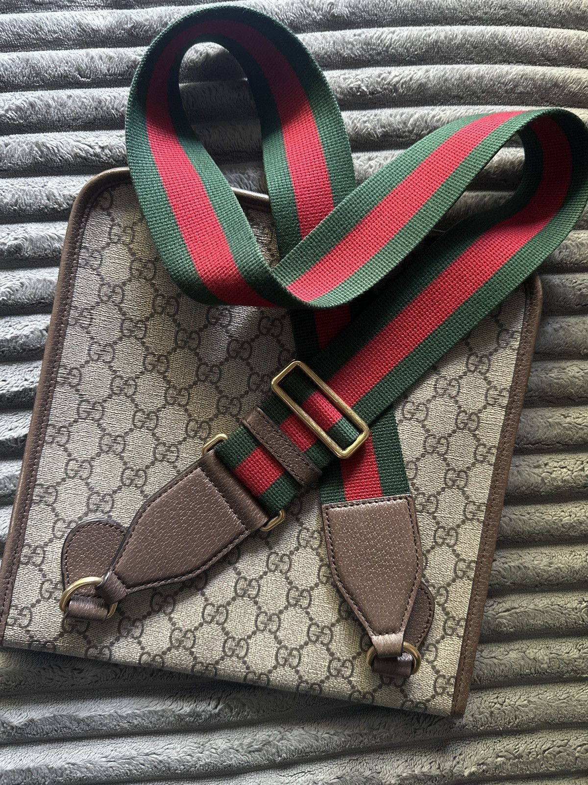 Gucci GUCCI Monogram leather messenger Folding w/ Tiger Head 2021 Size ONE SIZE - 3 Thumbnail