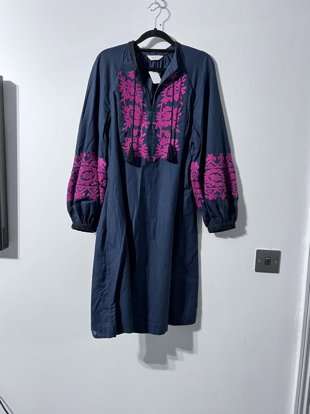Other TOAST Navy Blue Embroidered Dress – UK 10 Size M / US 6-8 / IT 42-44 - 2 Thumbnail