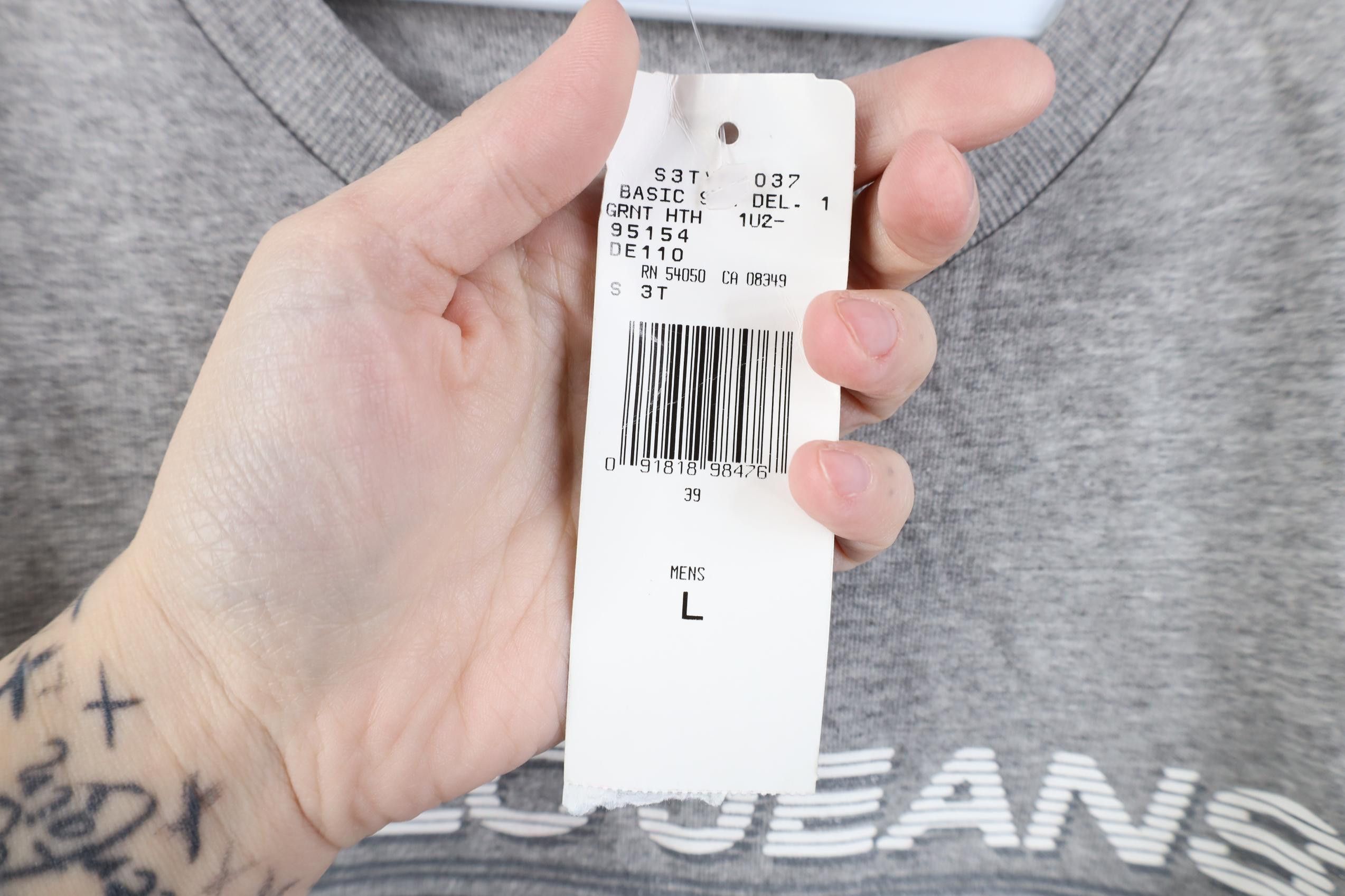 Polo Ralph Lauren Deadstock Vintage 90s Ralph Lauren Striped Logo T-Shirt Gray Size US L / EU 52-54 / 3 - 6 Thumbnail