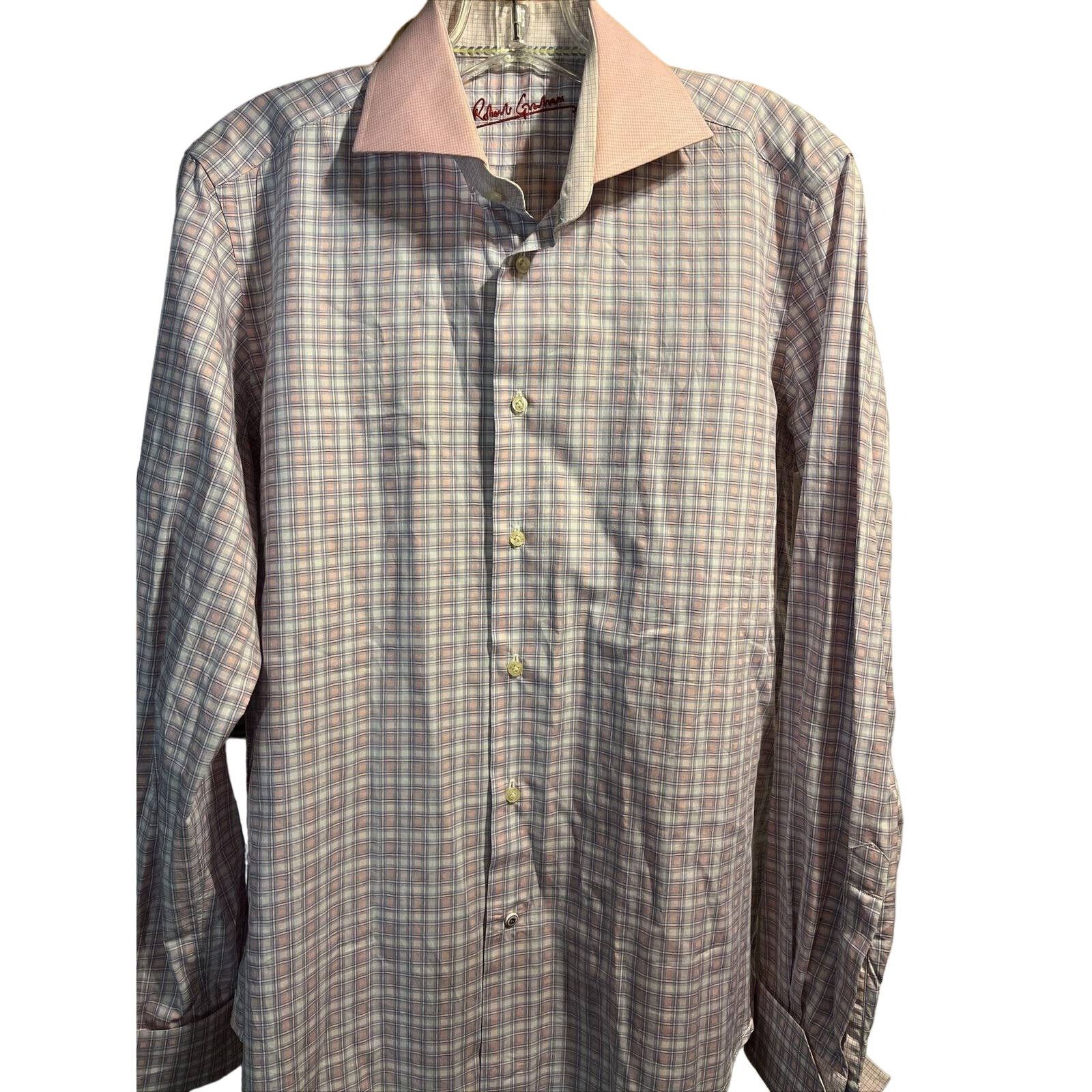 Robert Graham Robert Graham Men’s M 15.5 39 Pink Check Button Cotton Shirt Size US M / EU 48-50 / 2 - 1 Thumbnail