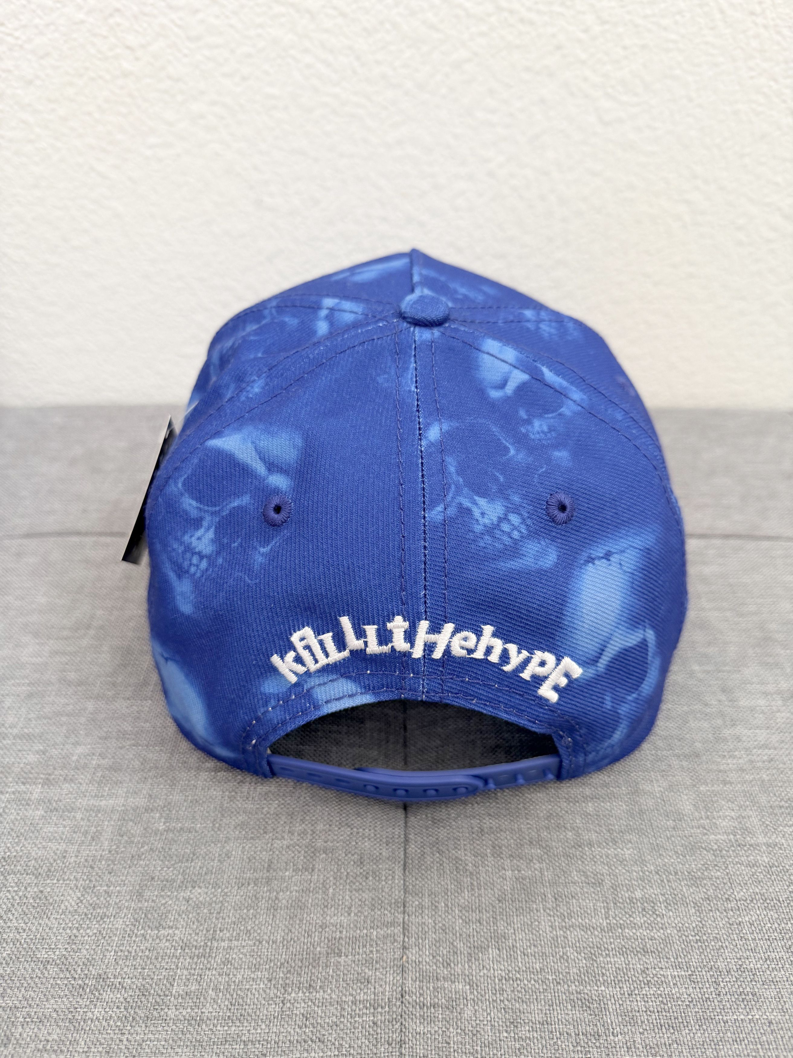 Other KTH Kill The Hype SnapBack Hat Blue Skull Print Size ONE SIZE - 4 Thumbnail