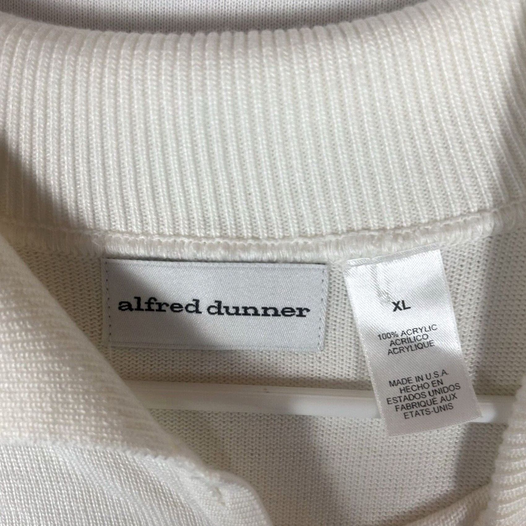 Vintage Alfred Dunner Sweater Shirt Womens XL Striped White Blue Casual Made in USA Size XL / US 12-14 / IT 48-50 - 3 Thumbnail