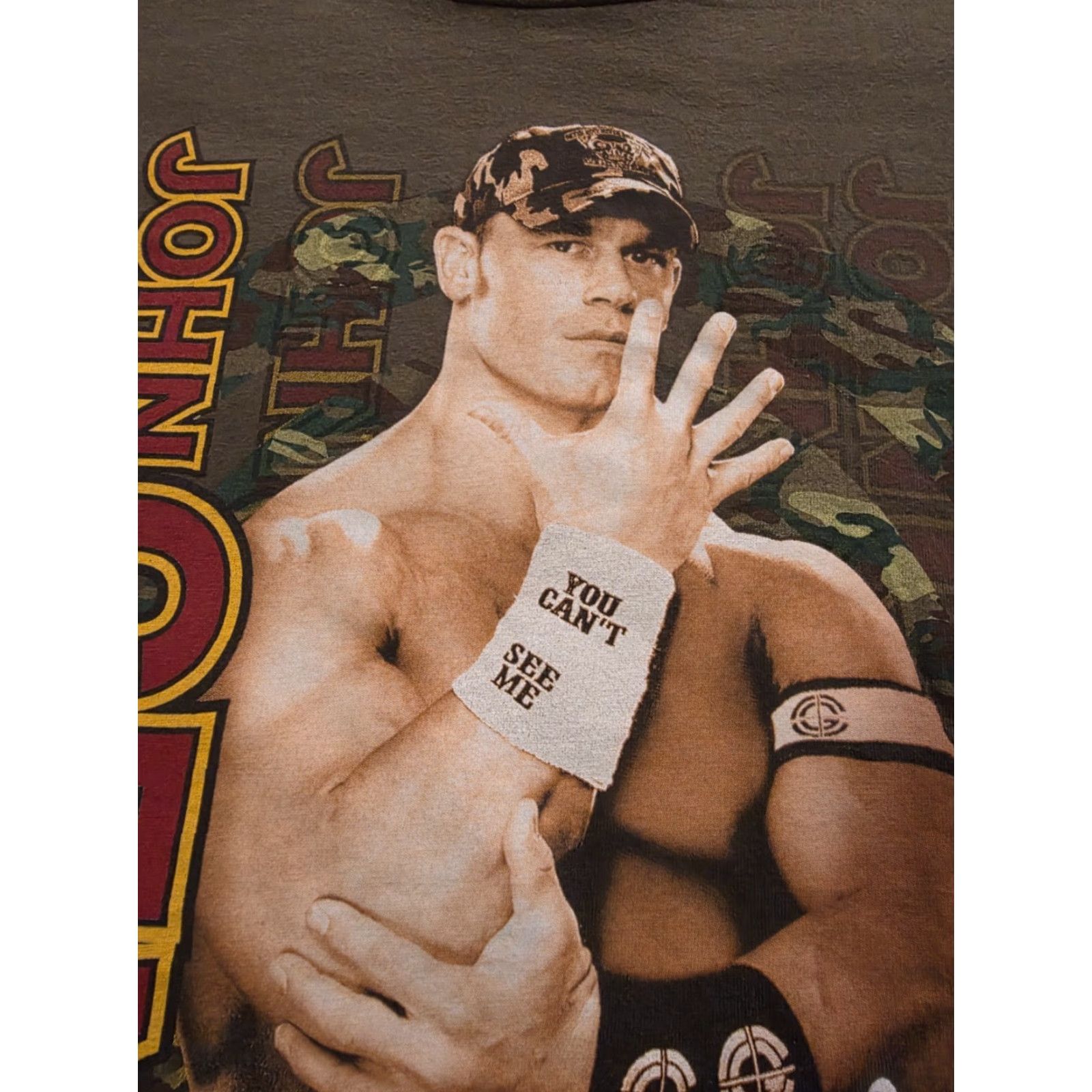 Vintage VINTAGE WWE John Cena You Can't See Me T Shirt Army Green Large Deadstock NWOT Size US L / EU 52-54 / 3 - 2 Thumbnail