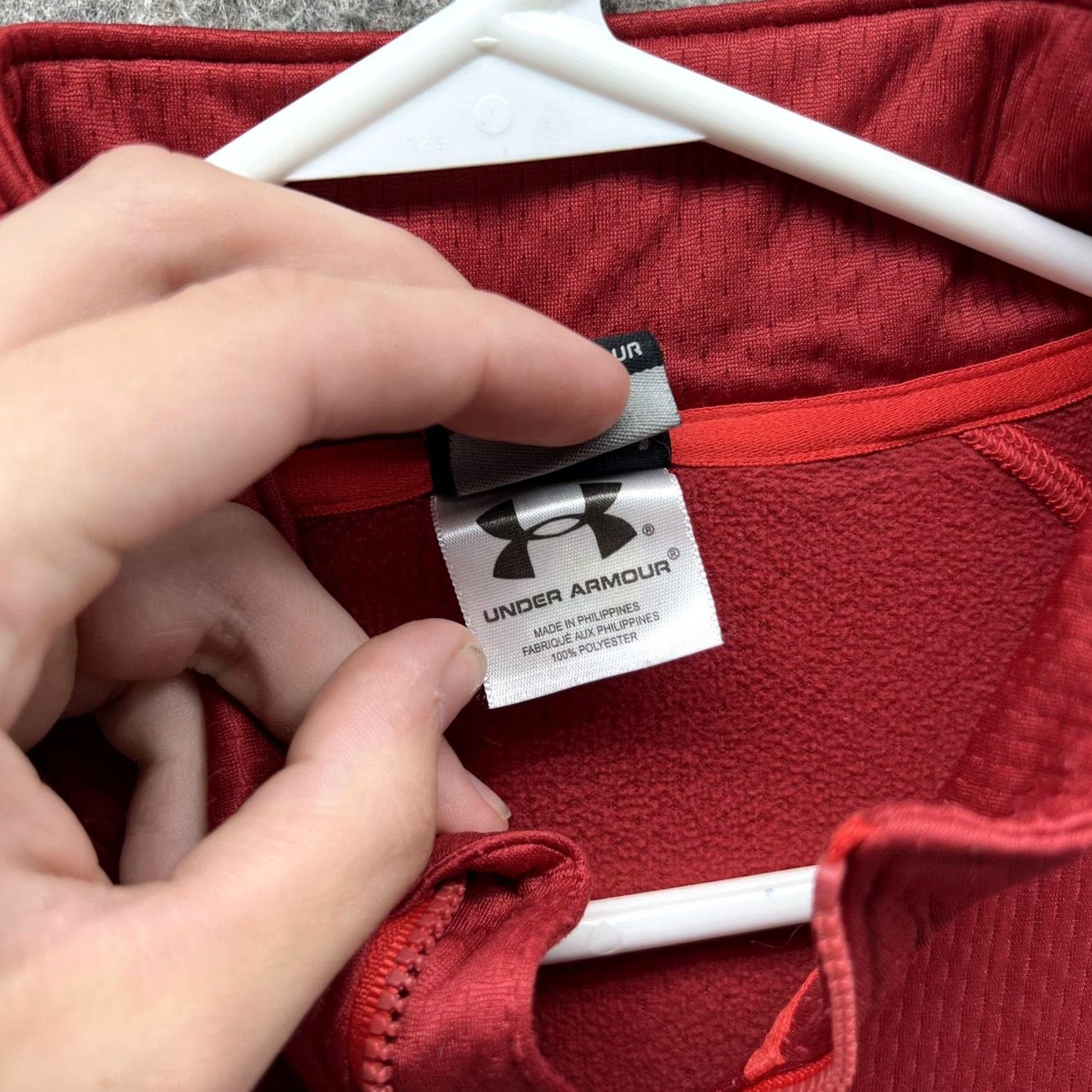 Under Armour Under Armour Pullover Mens L Red 1/4 Zip Long Sleeve Athletic Running Top Size US L / EU 52-54 / 3 - 3 Thumbnail