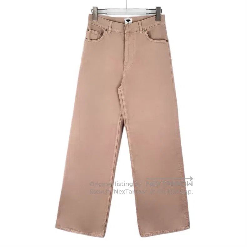 Dior Dior Light pink cotton casual denim wide-leg trousers Size 42" / US 20 - 1 Thumbnail