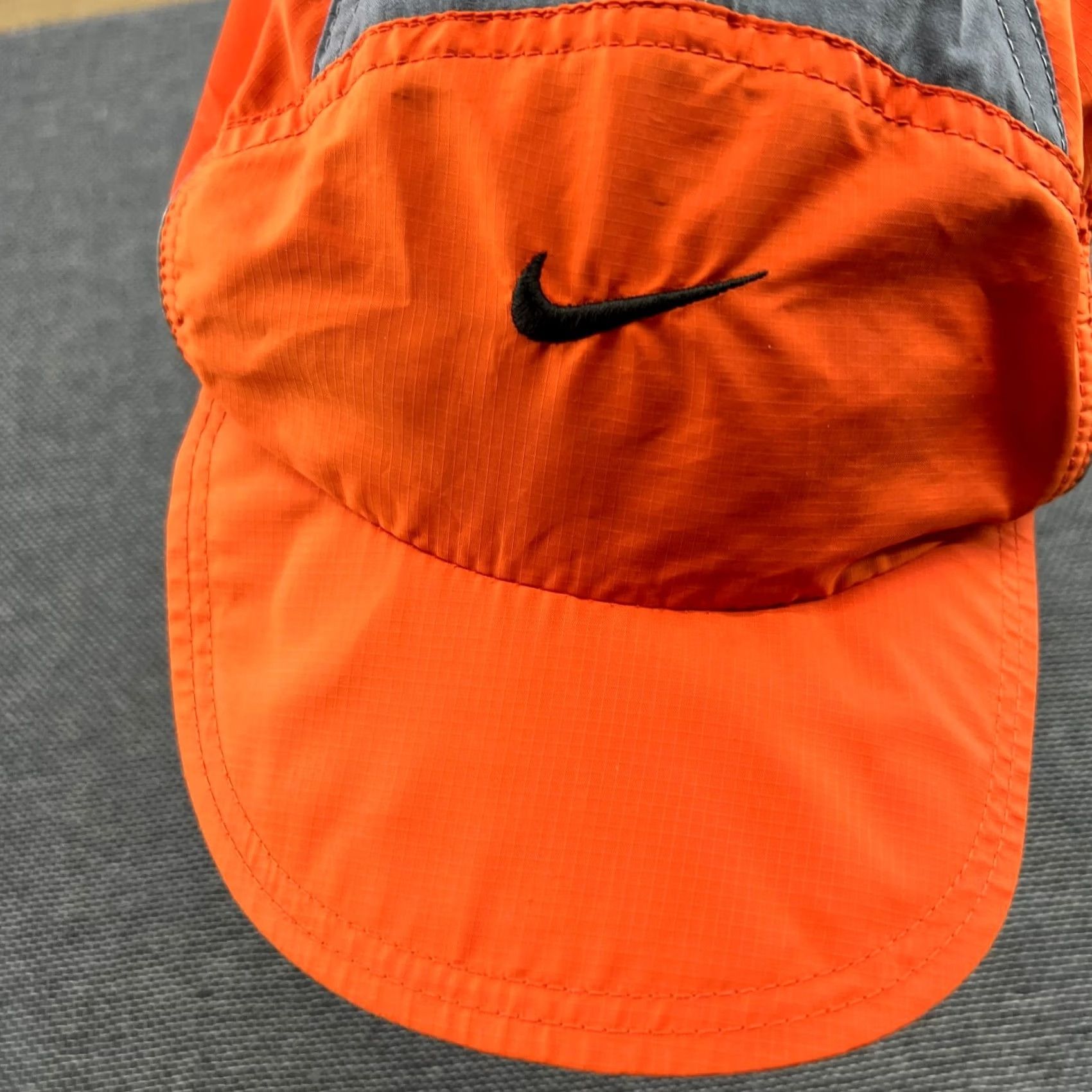 Nike VINTAGE Nike Clima Fit Y2K Cap Hat 5 Panel Swoosh Soft Orange Gray One Size Unisex Adults Womens Mens Size ONE SIZE - 3 Thumbnail